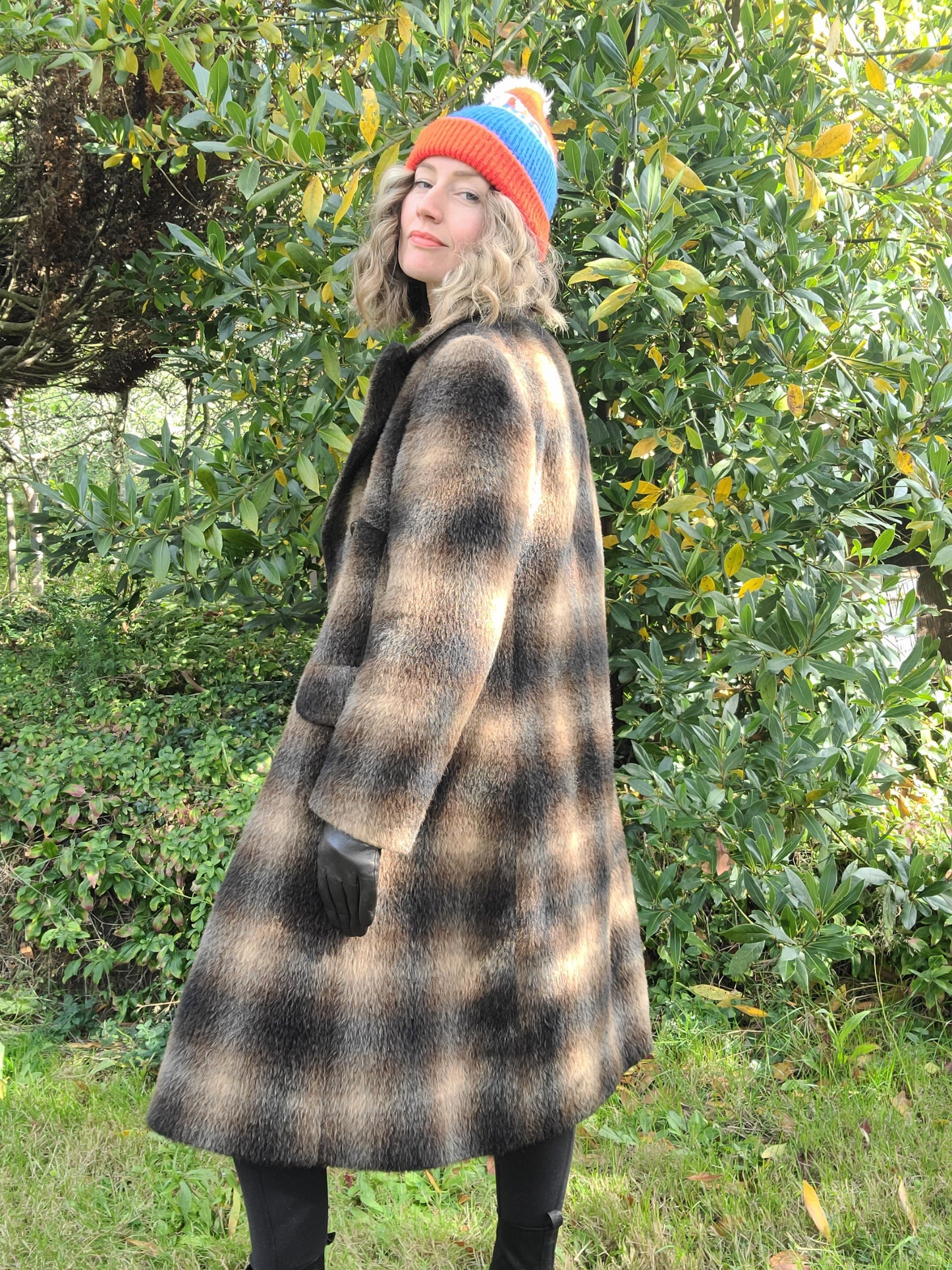 The Milbert 60s Plaid Mohair Double Breasted Trench Coat L
