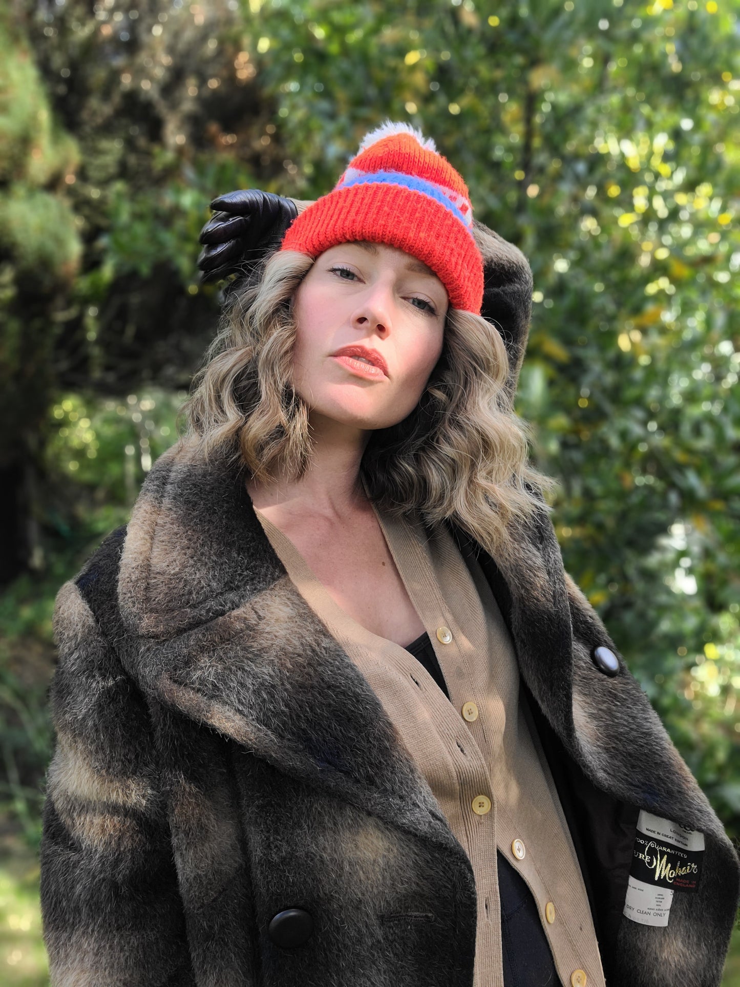 The Milbert 60s Plaid Mohair Double Breasted Trench Coat L
