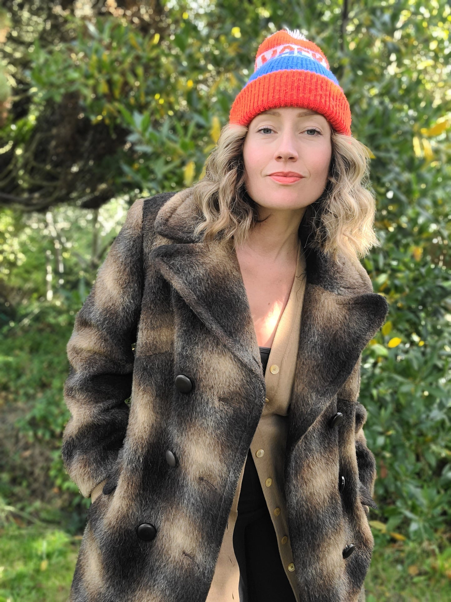The Milbert 60s Plaid Mohair Double Breasted Trench Coat L