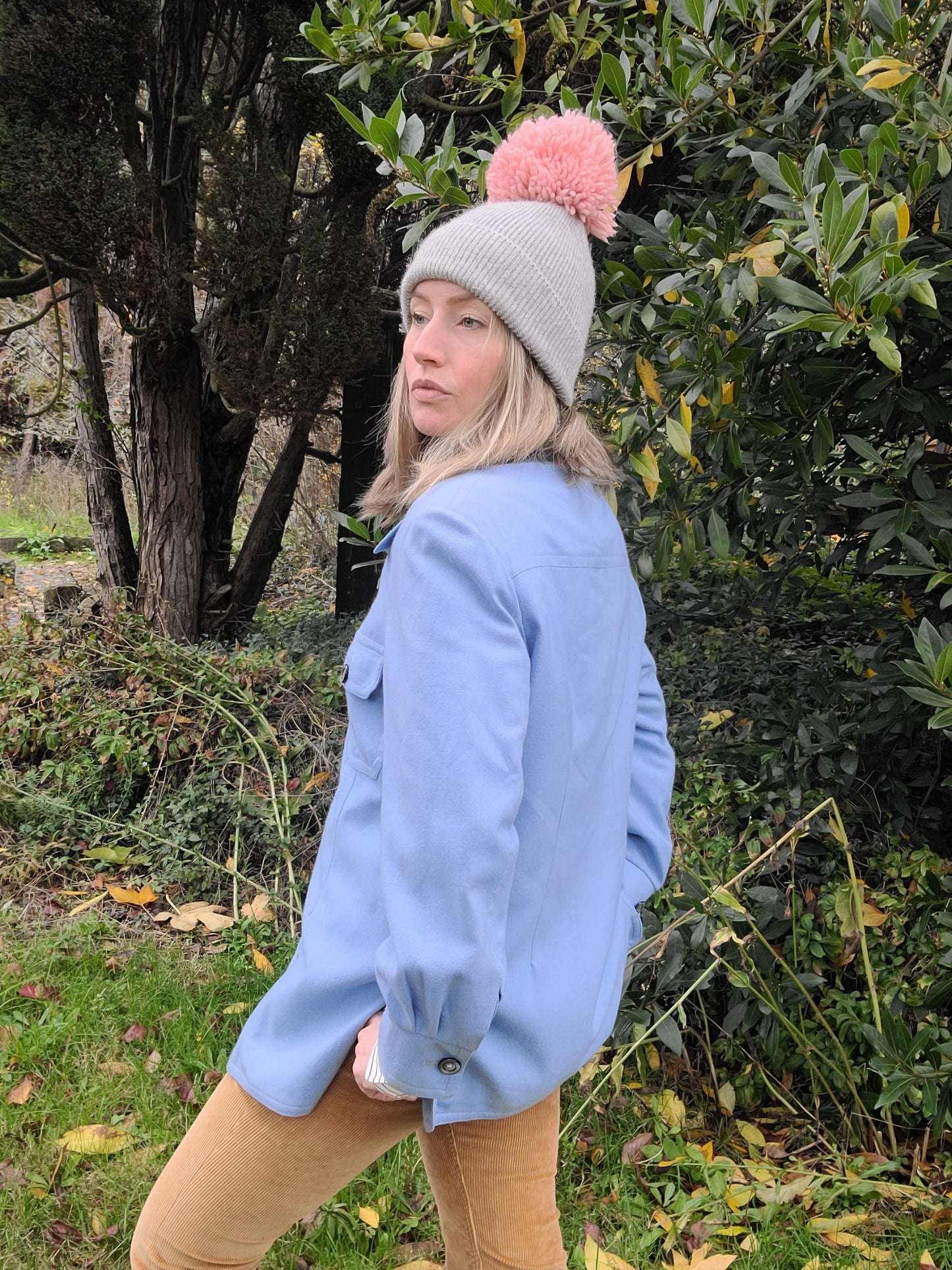 The Powder Blue 70s Cashmere Shacket L-XL