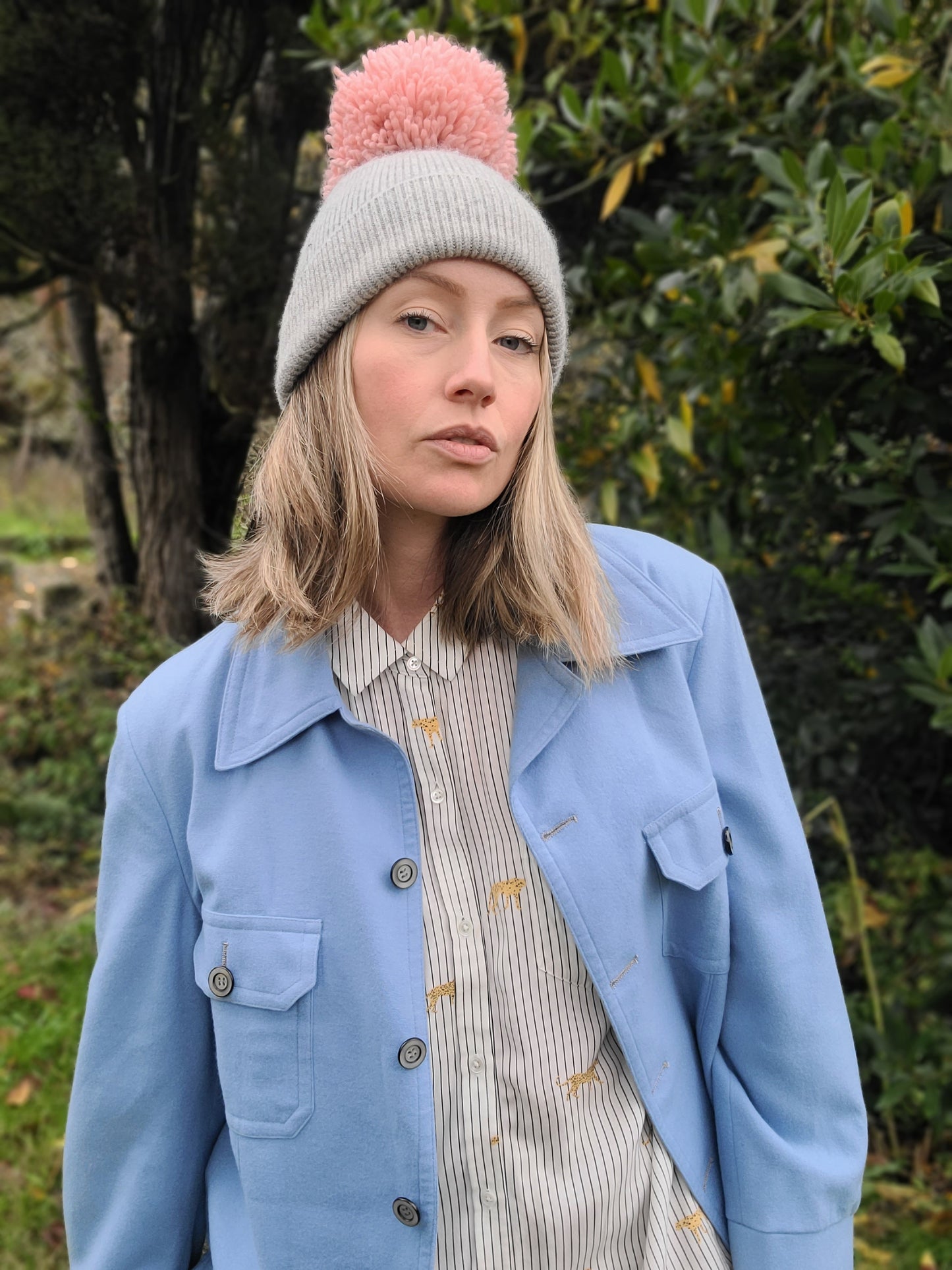 The Powder Blue 70s Cashmere Shacket L-XL