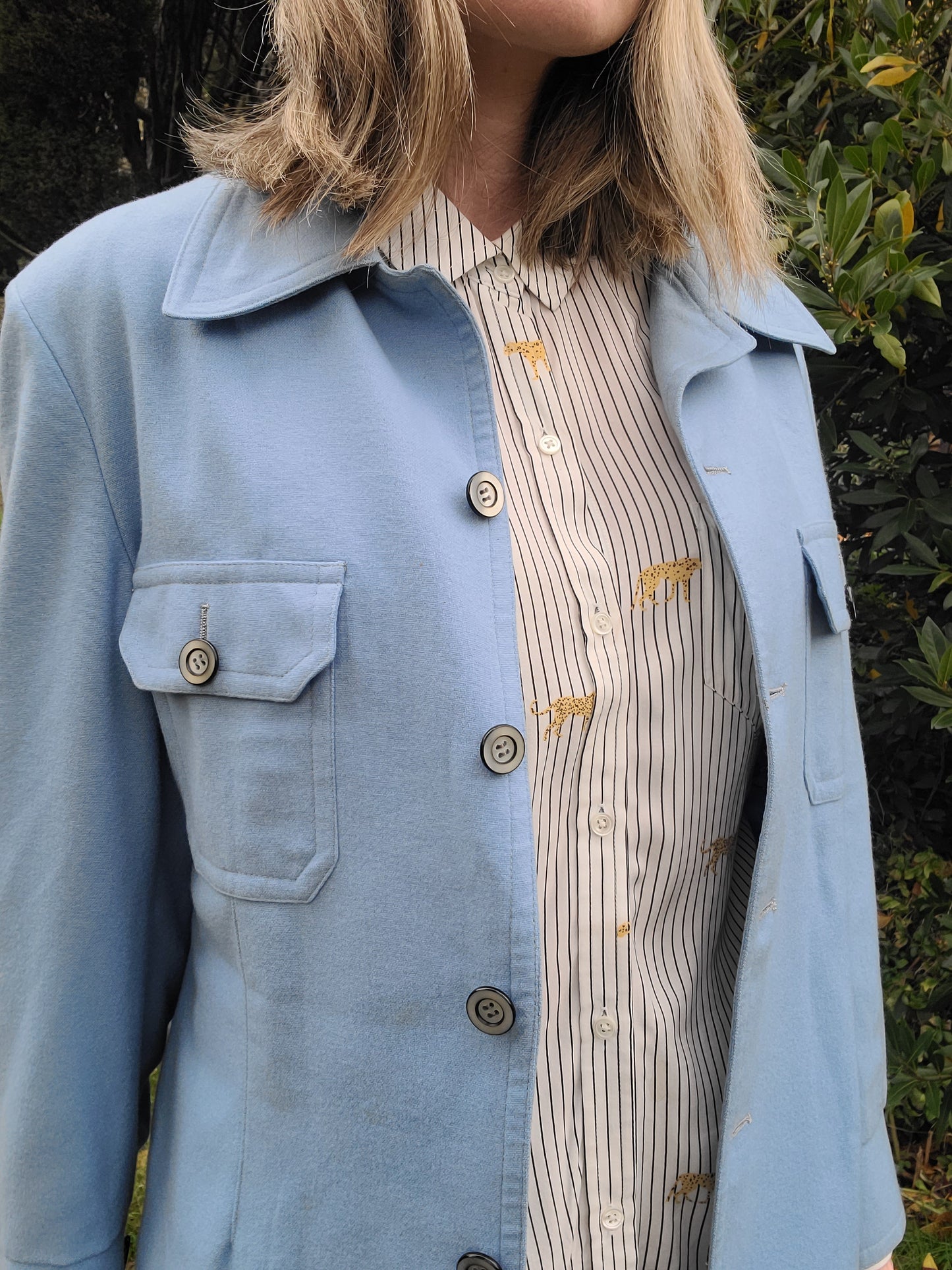 The Powder Blue 70s Cashmere Shacket L-XL