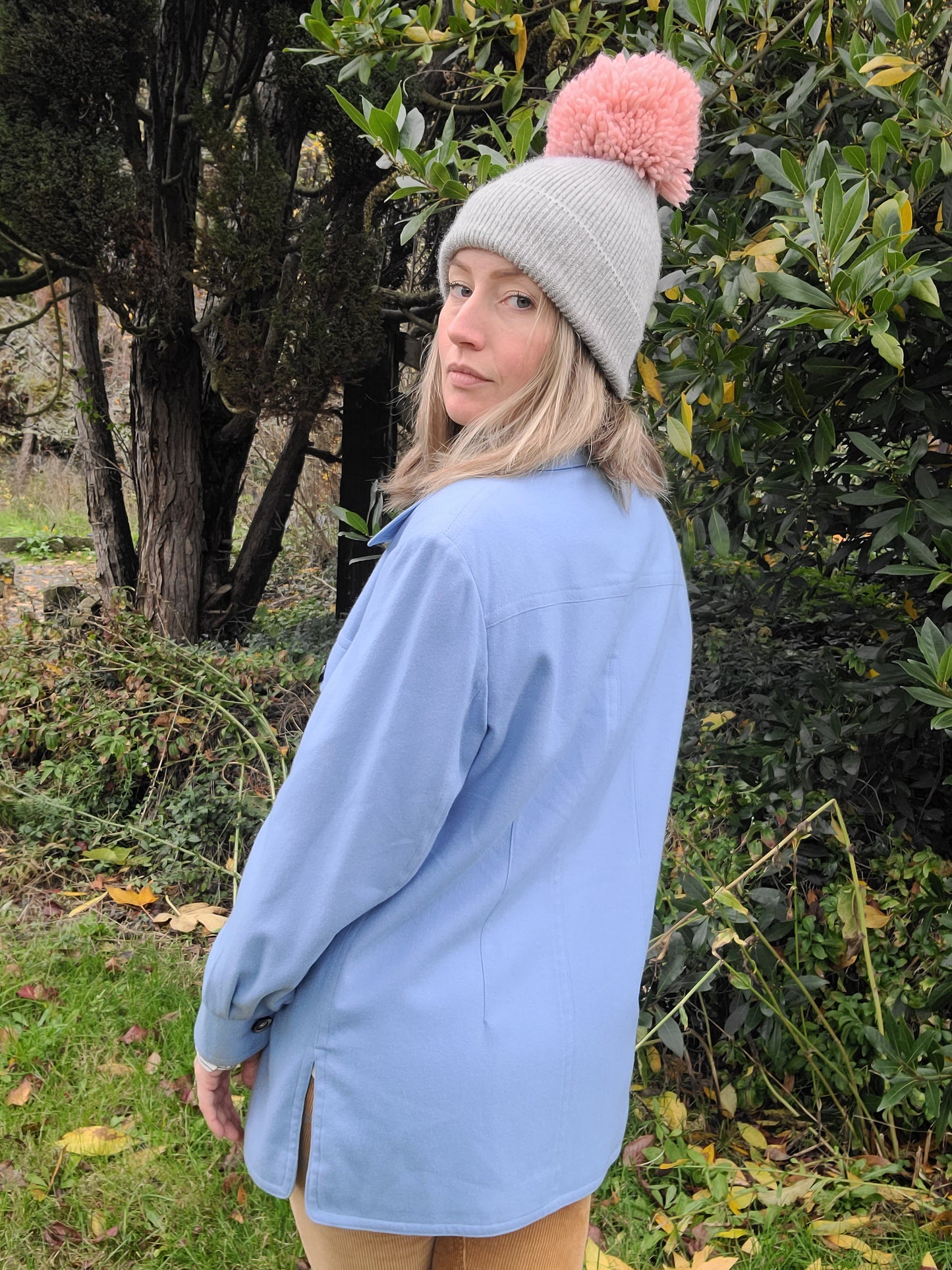 The Powder Blue 70s Cashmere Shacket L-XL