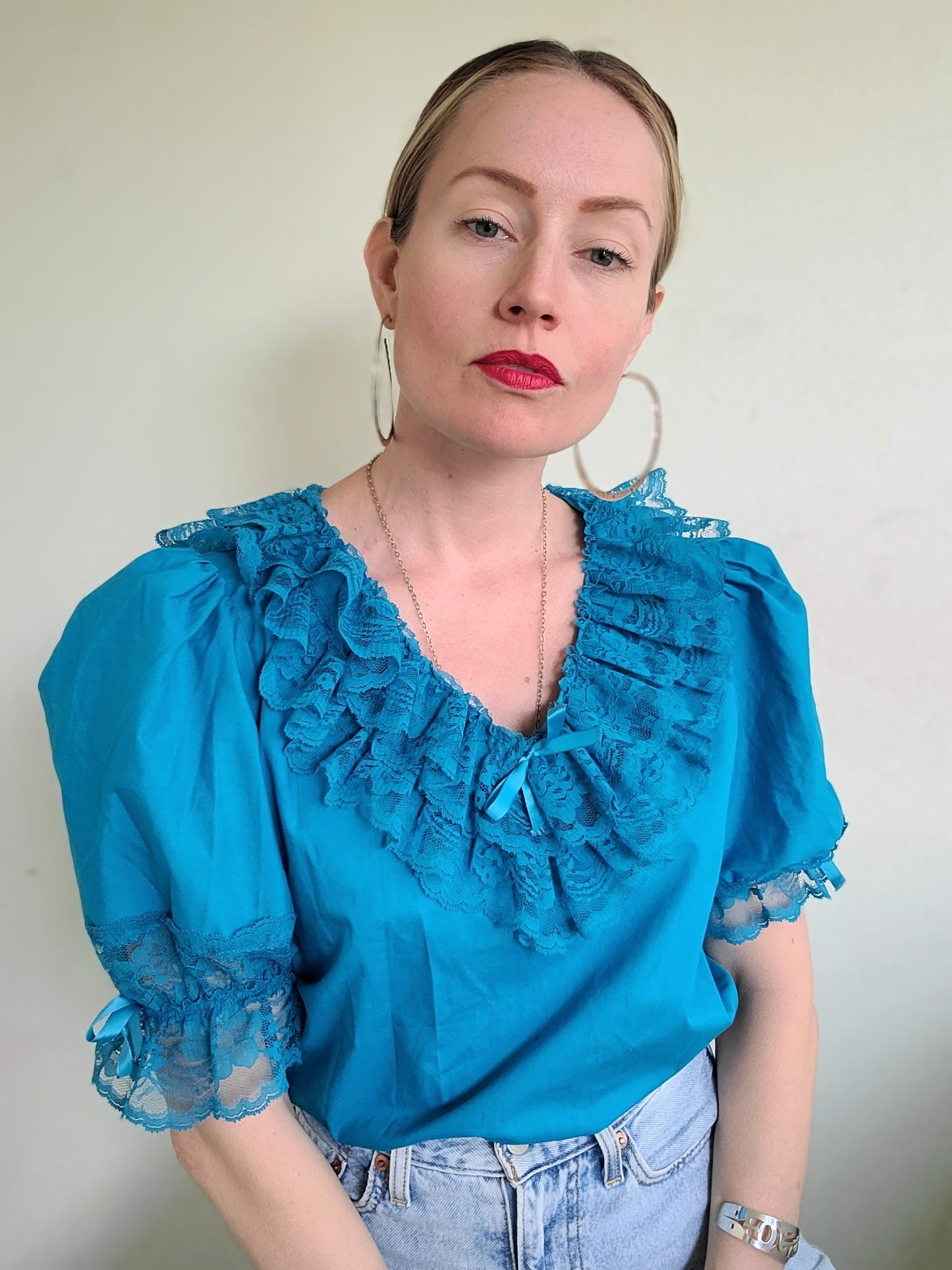 The Ocean Prairie Ruffly Blouse M-L