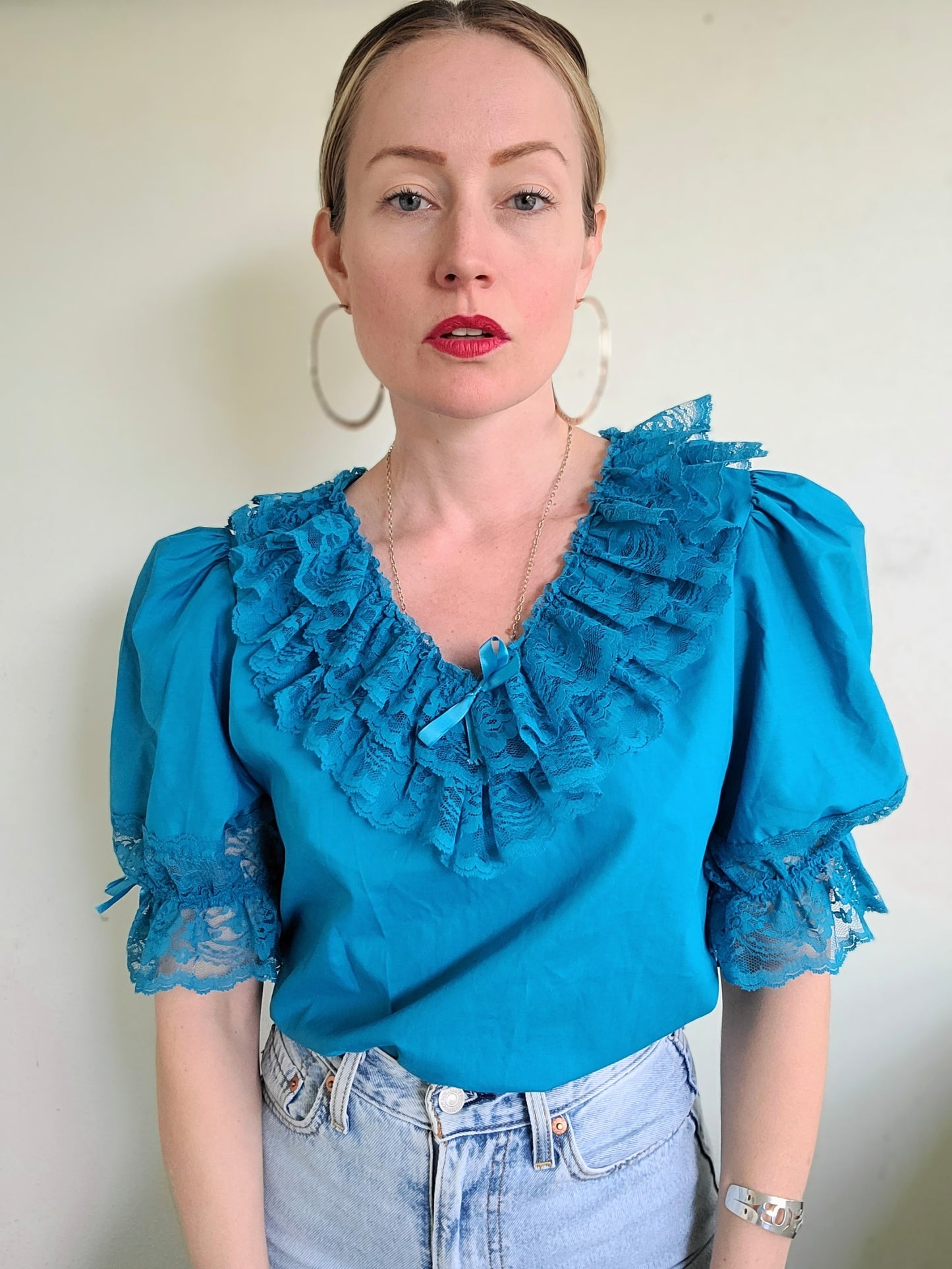 The Ocean Prairie Ruffly Blouse M-L