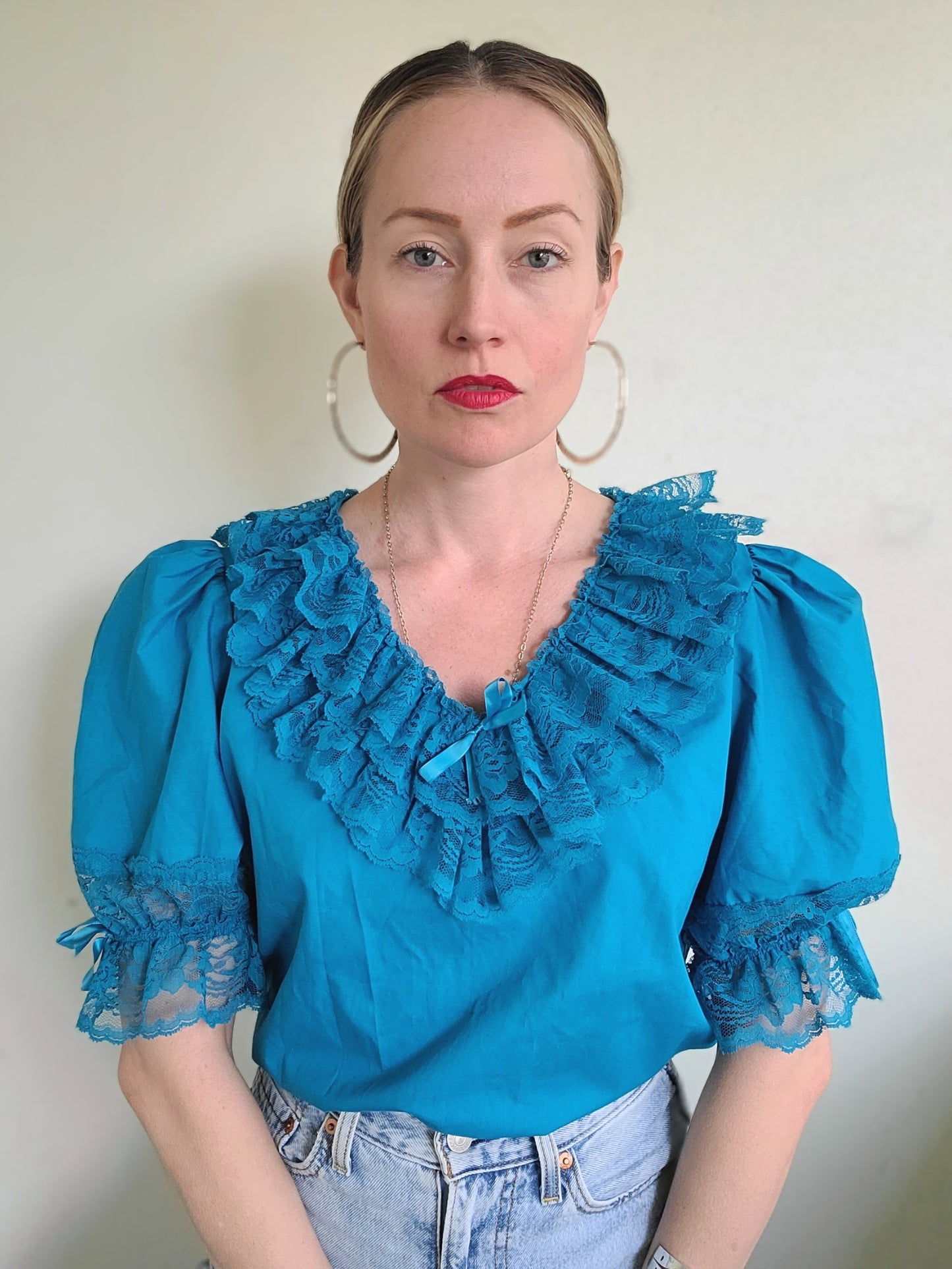 The Ocean Prairie Ruffly Blouse M-L