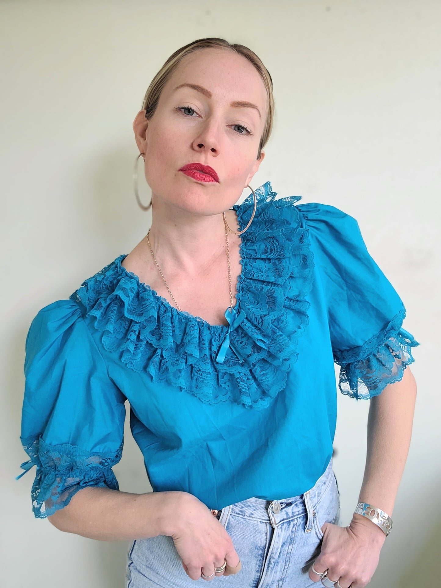 The Ocean Prairie Ruffly Blouse M-L