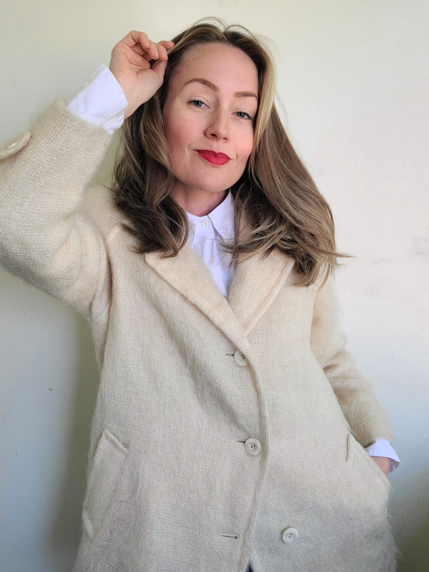 The Anna Minimalist Mohair Trench Coat M