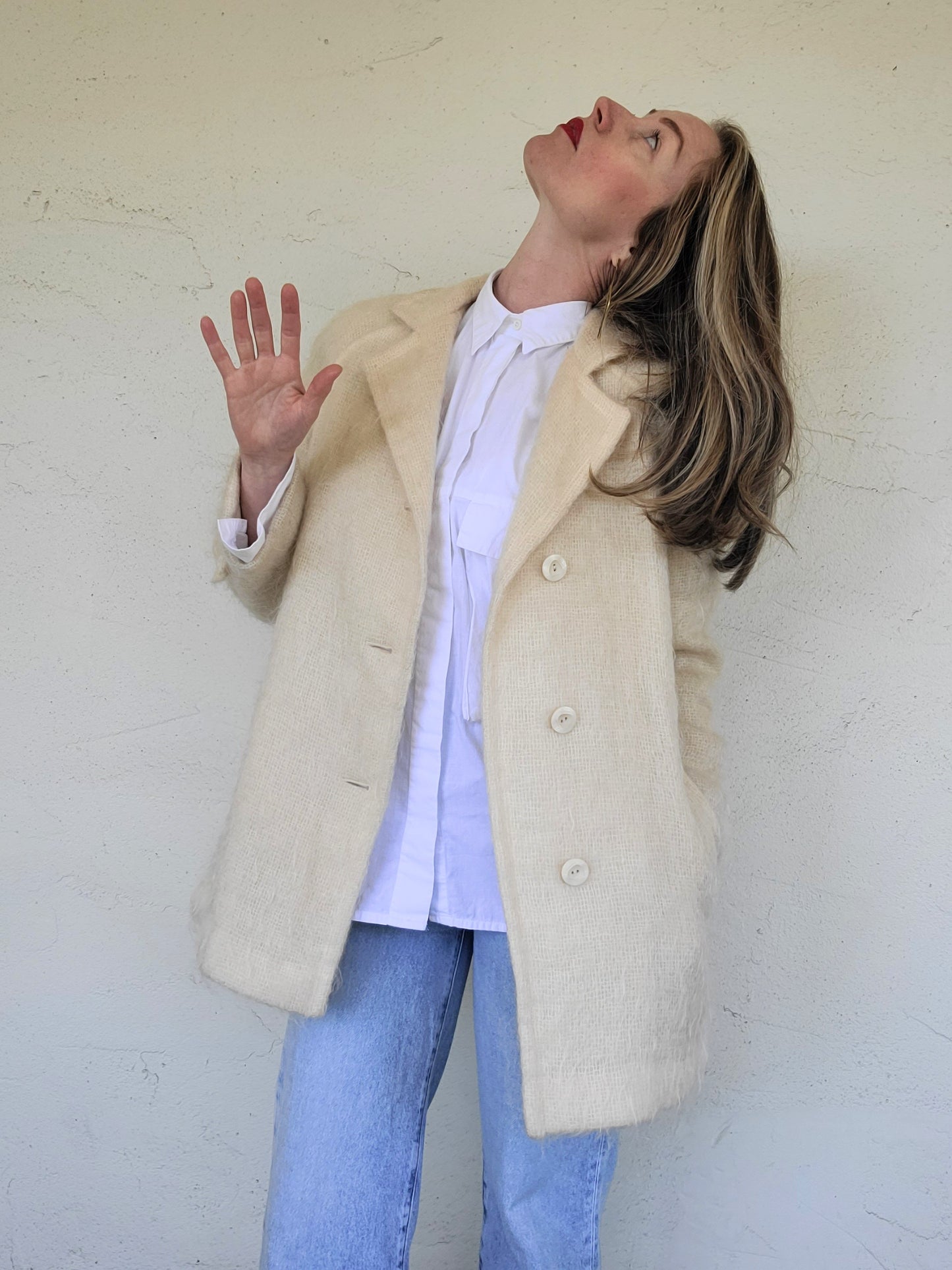 The Anna Minimalist Mohair Trench Coat M