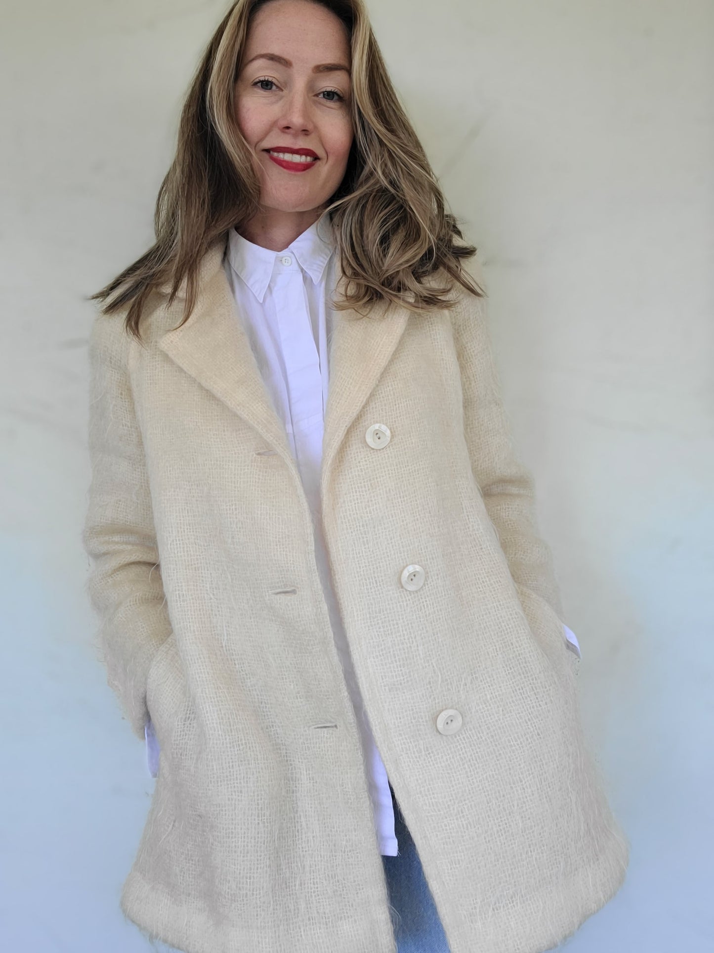 The Anna Minimalist Mohair Trench Coat M