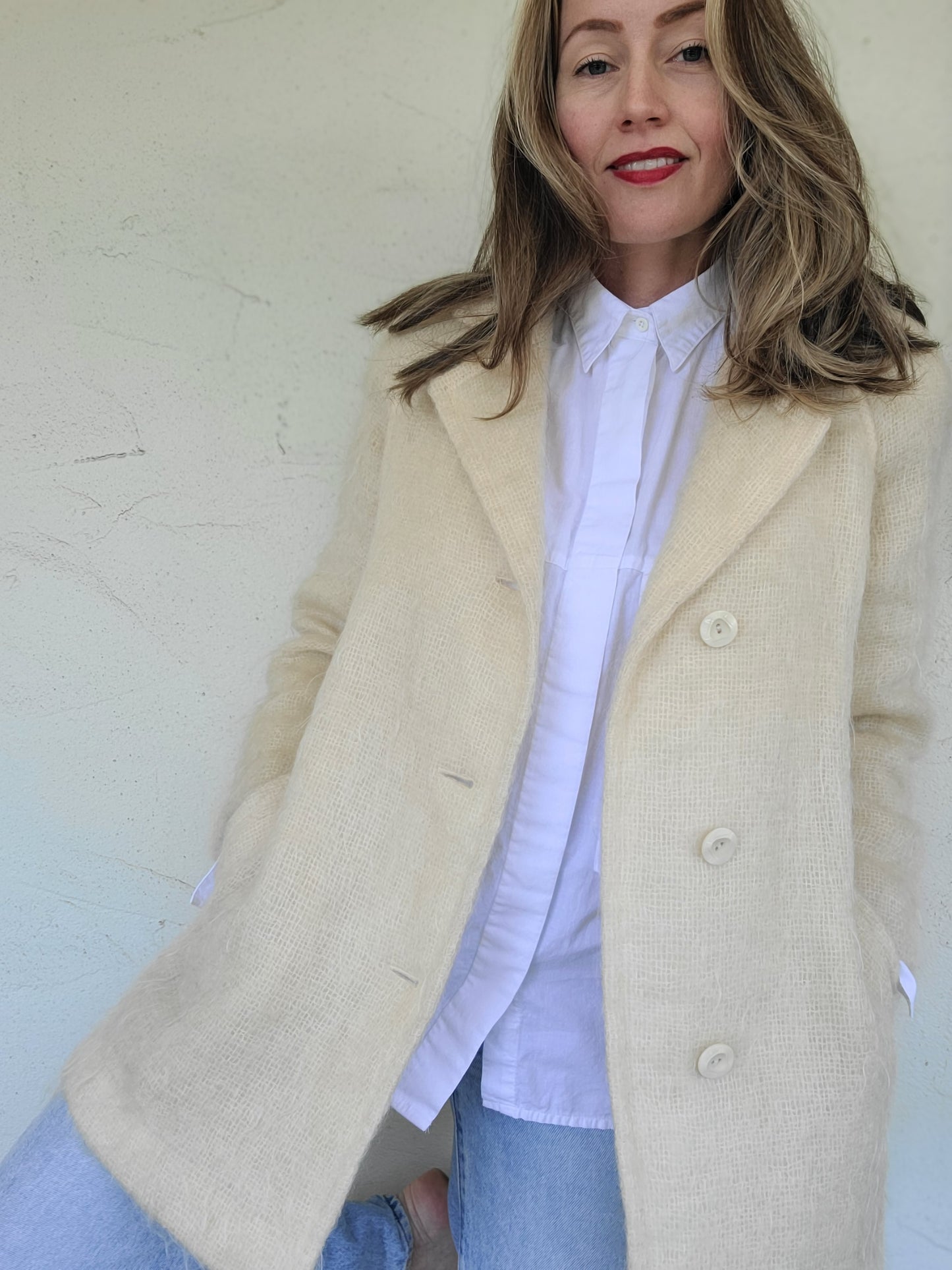 The Anna Minimalist Mohair Trench Coat M