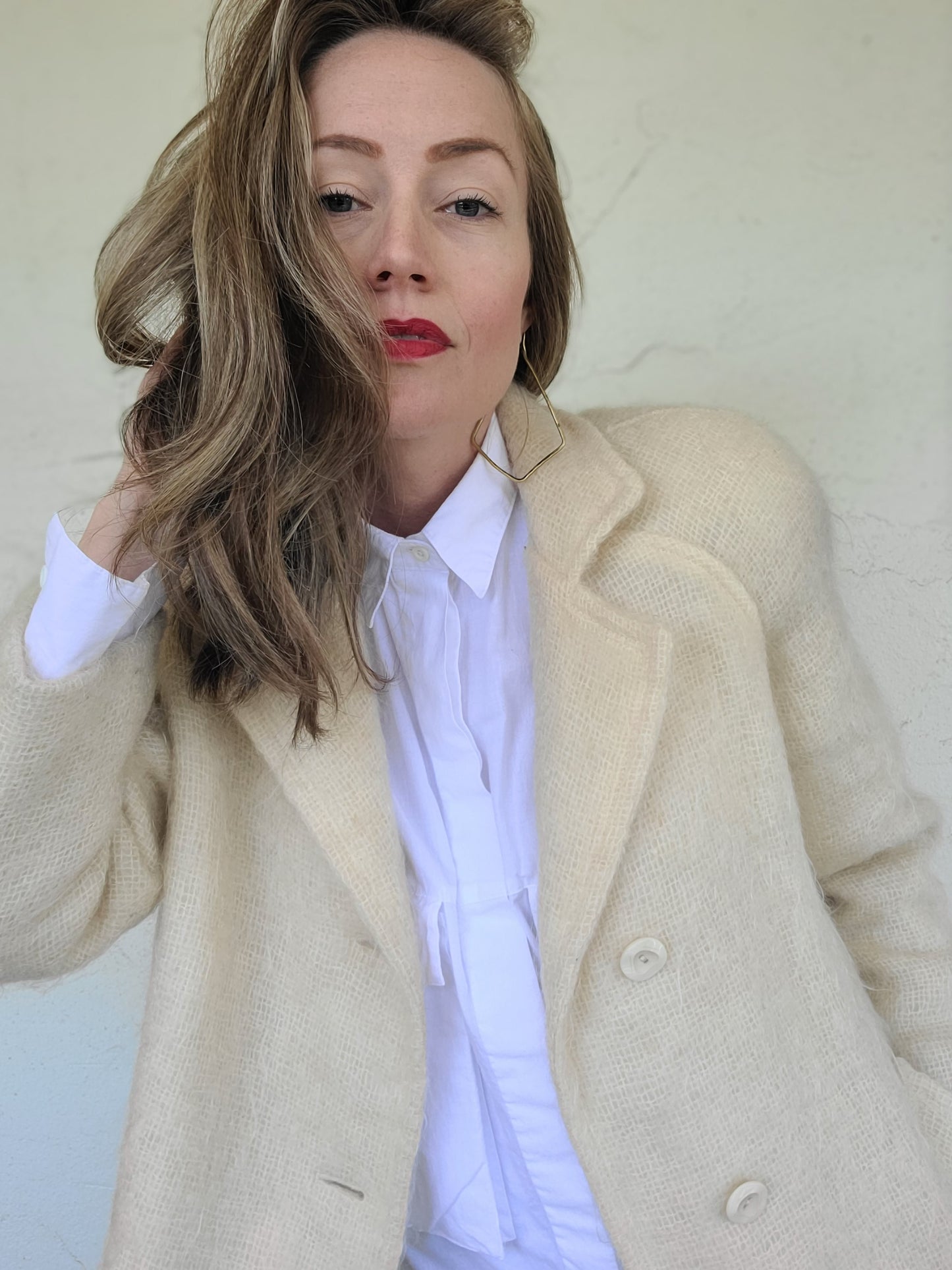 The Anna Minimalist Mohair Trench Coat M