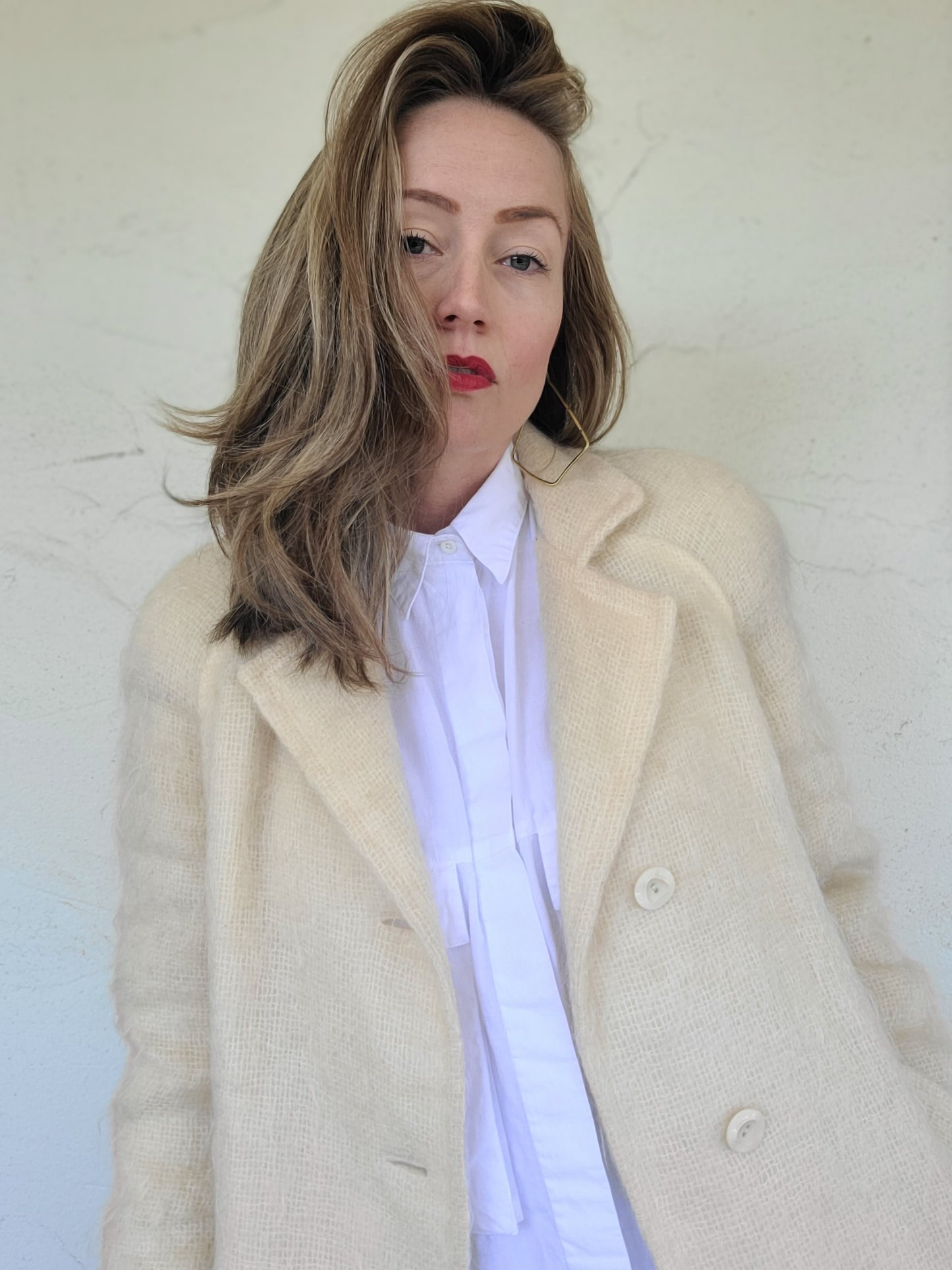 The Anna Minimalist Mohair Trench Coat M