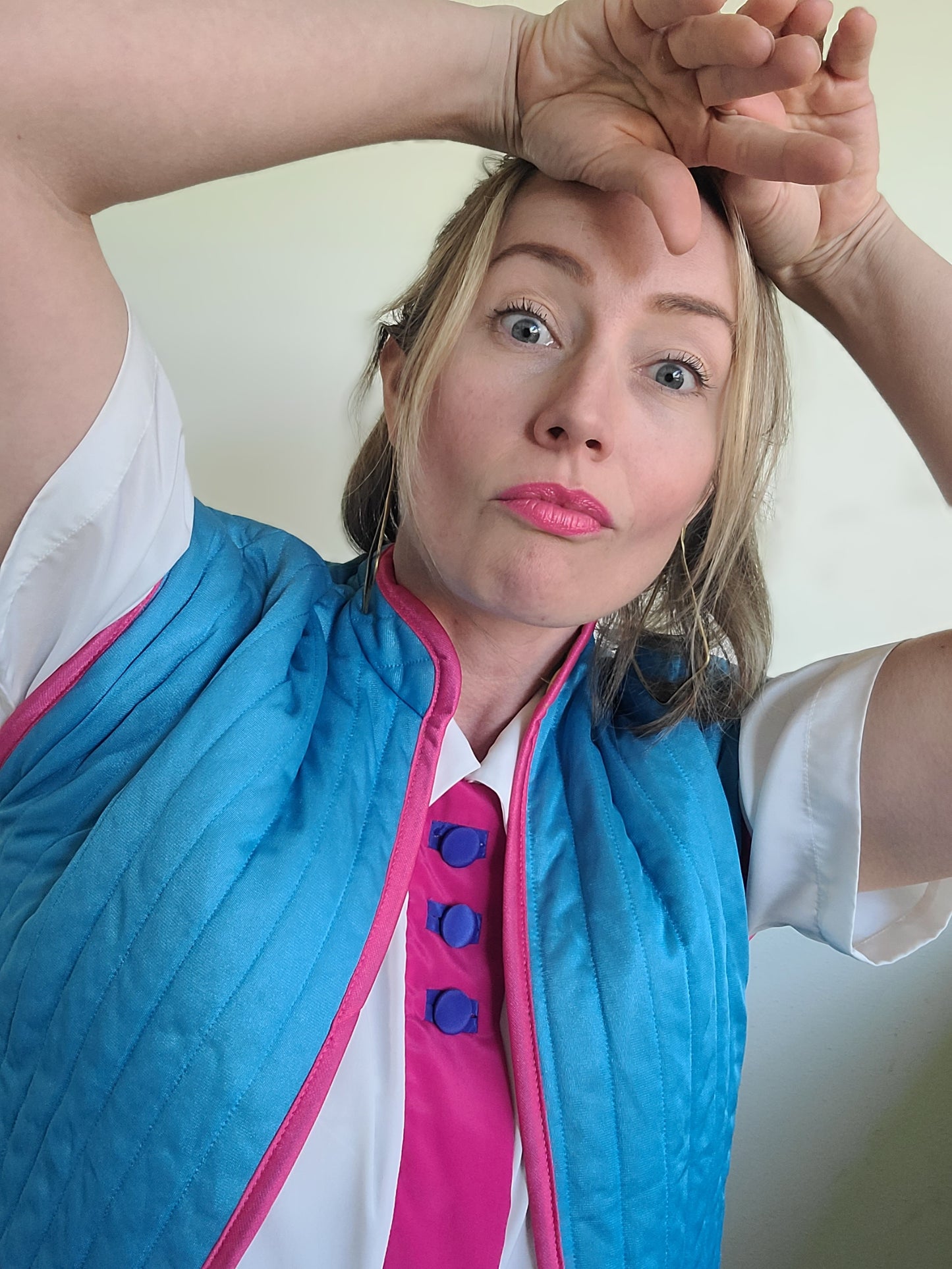 The Megan Vintage 80s Does 60s Pastel Quilted Vest S
