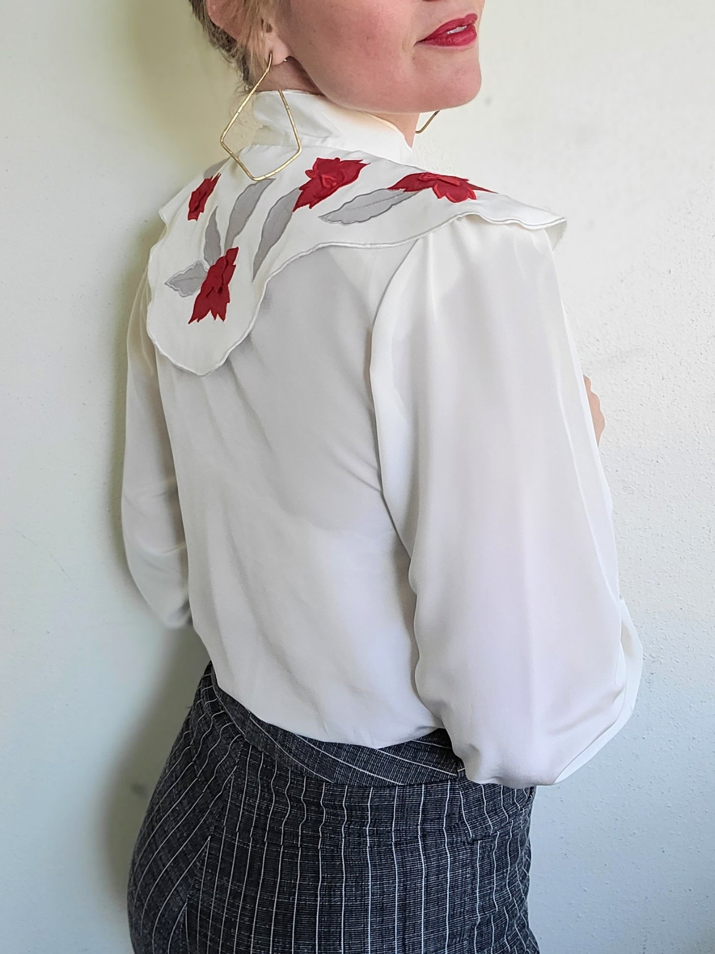 The Rosalia Red Rose Blouse S
