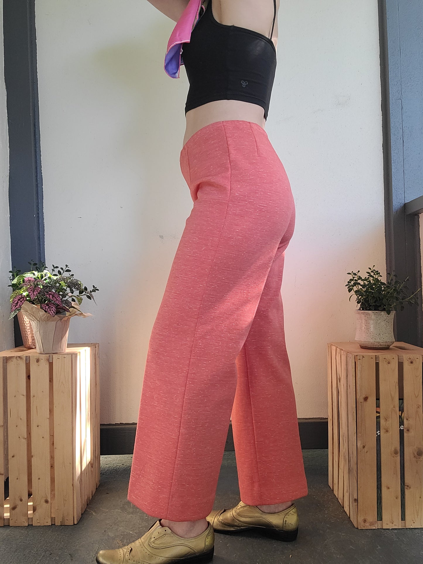 The Coraline Vintage Handmade Coral Wide Leg Pants 27