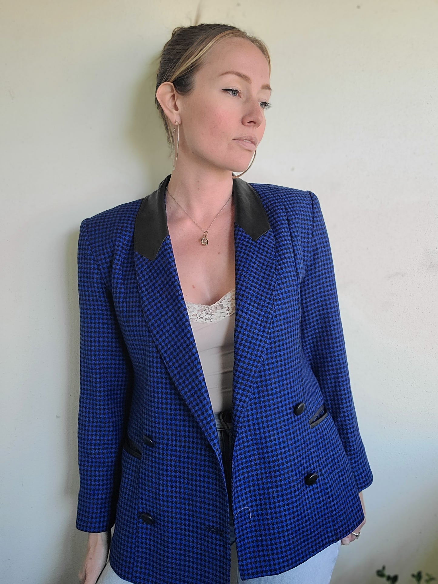 Sebastian Wool + Leather Blazer S-M