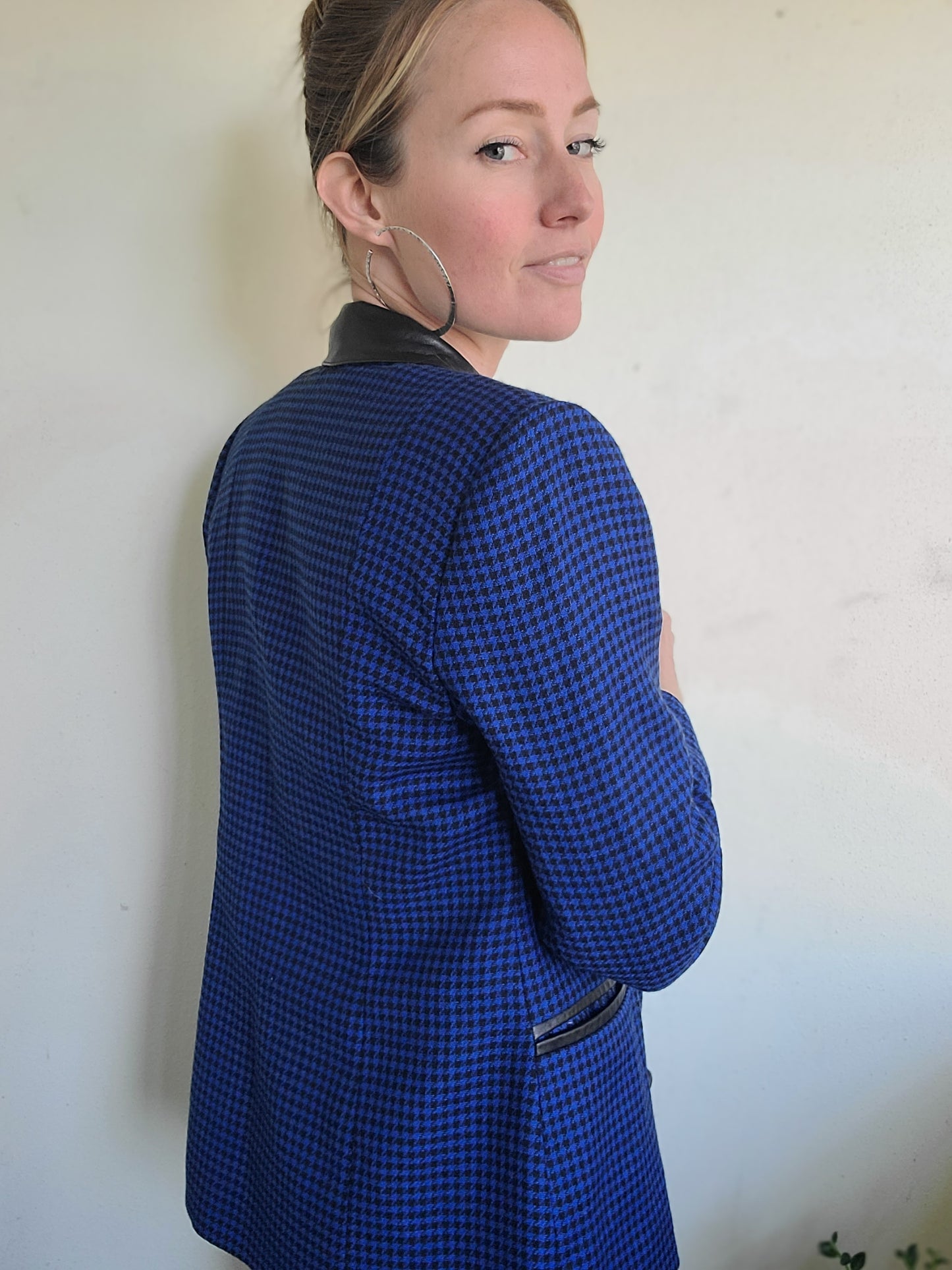 Sebastian Wool + Leather Blazer S-M