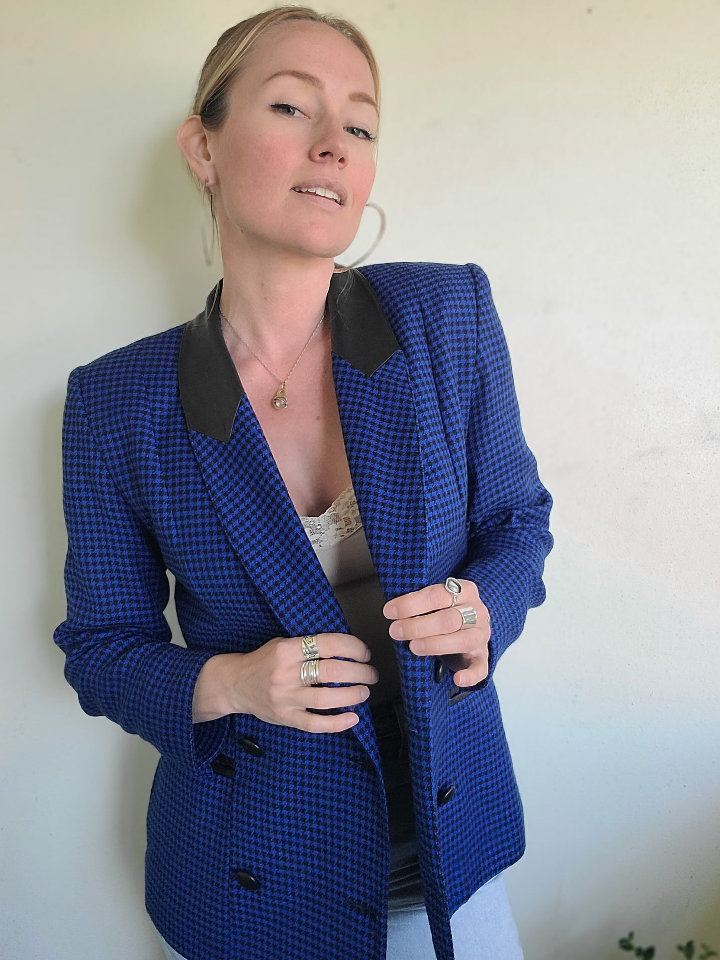Sebastian Wool + Leather Blazer S-M