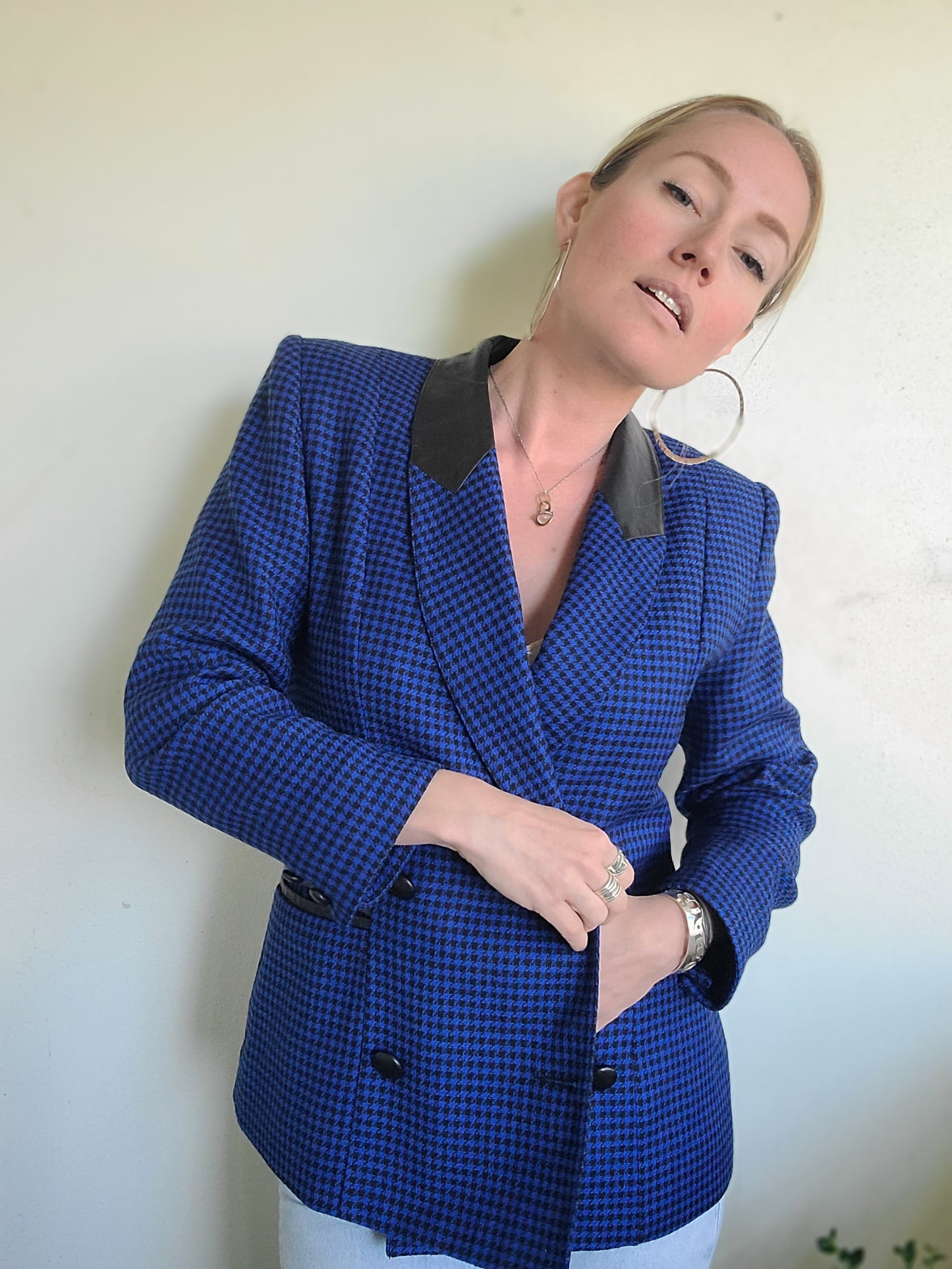Sebastian Wool + Leather Blazer S-M