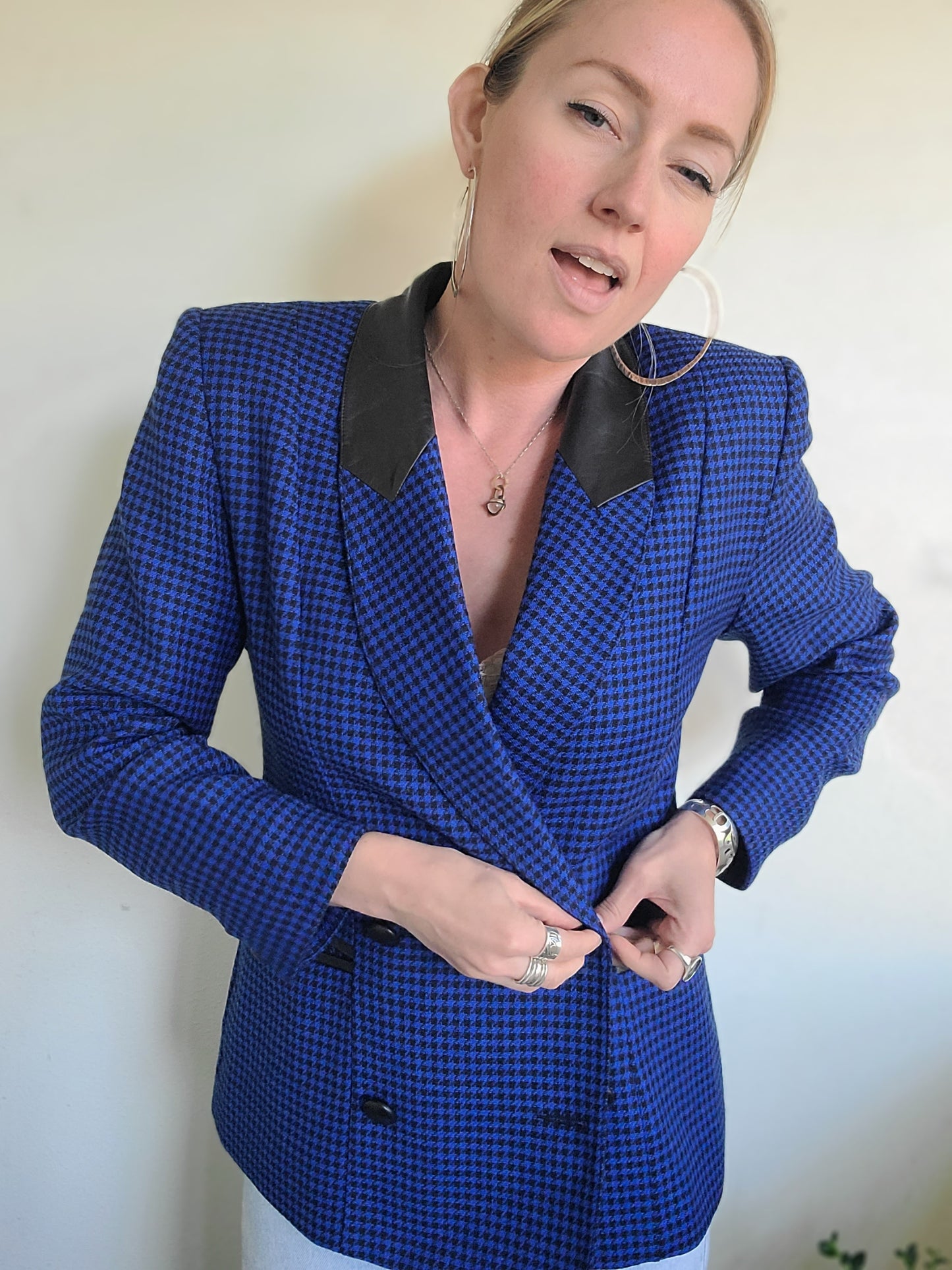 Sebastian Wool + Leather Blazer S-M