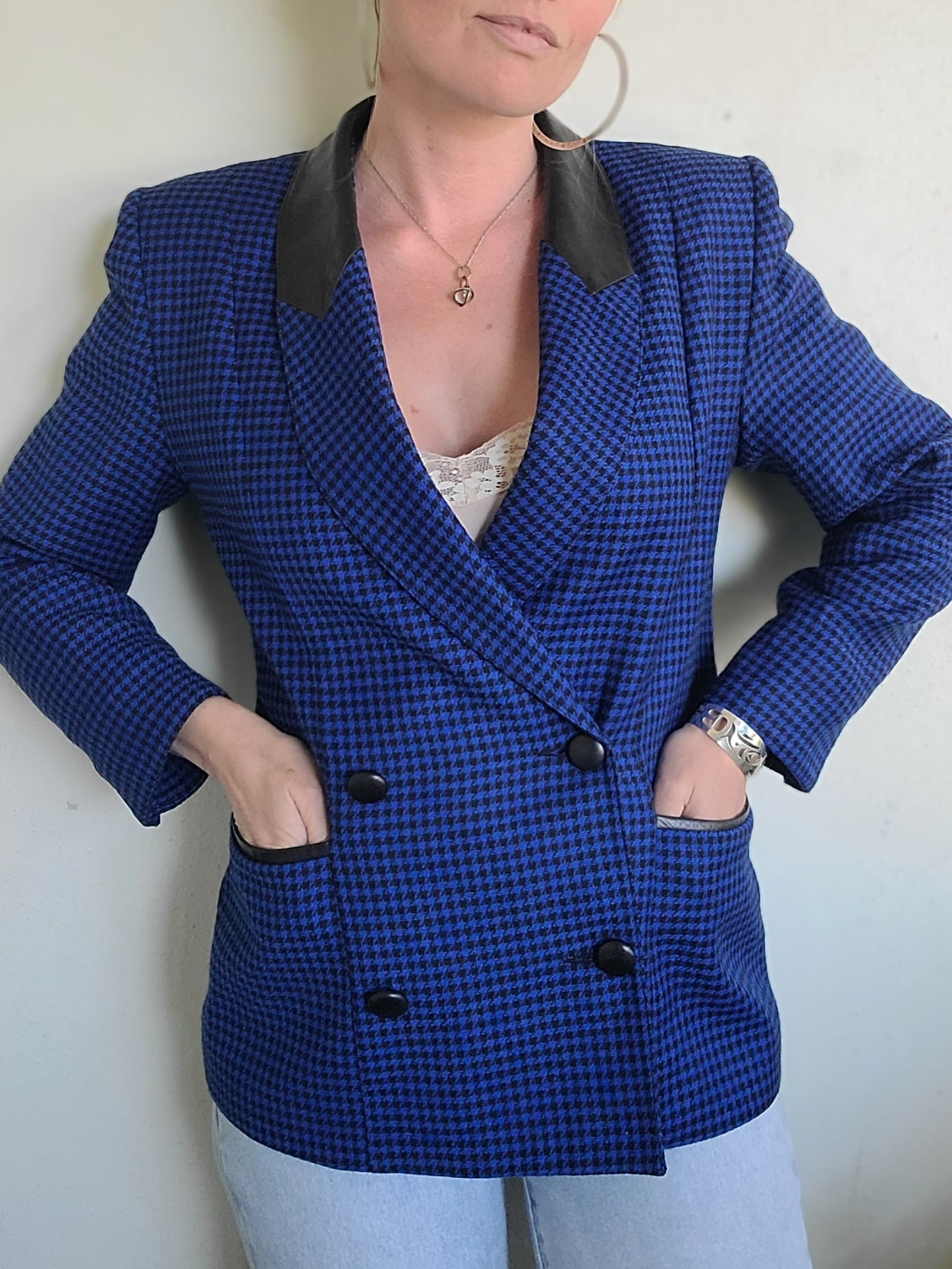 Sebastian Wool + Leather Blazer S-M