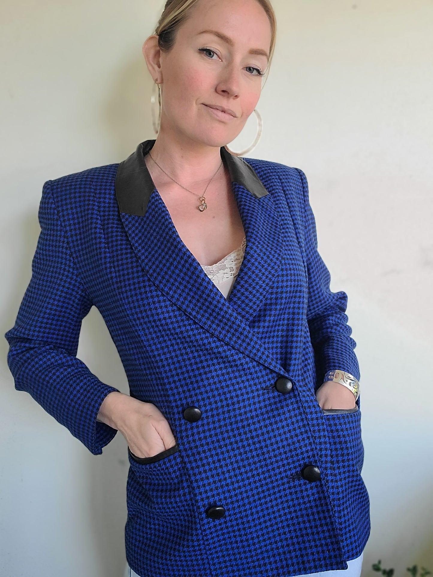 Sebastian Wool + Leather Blazer S-M