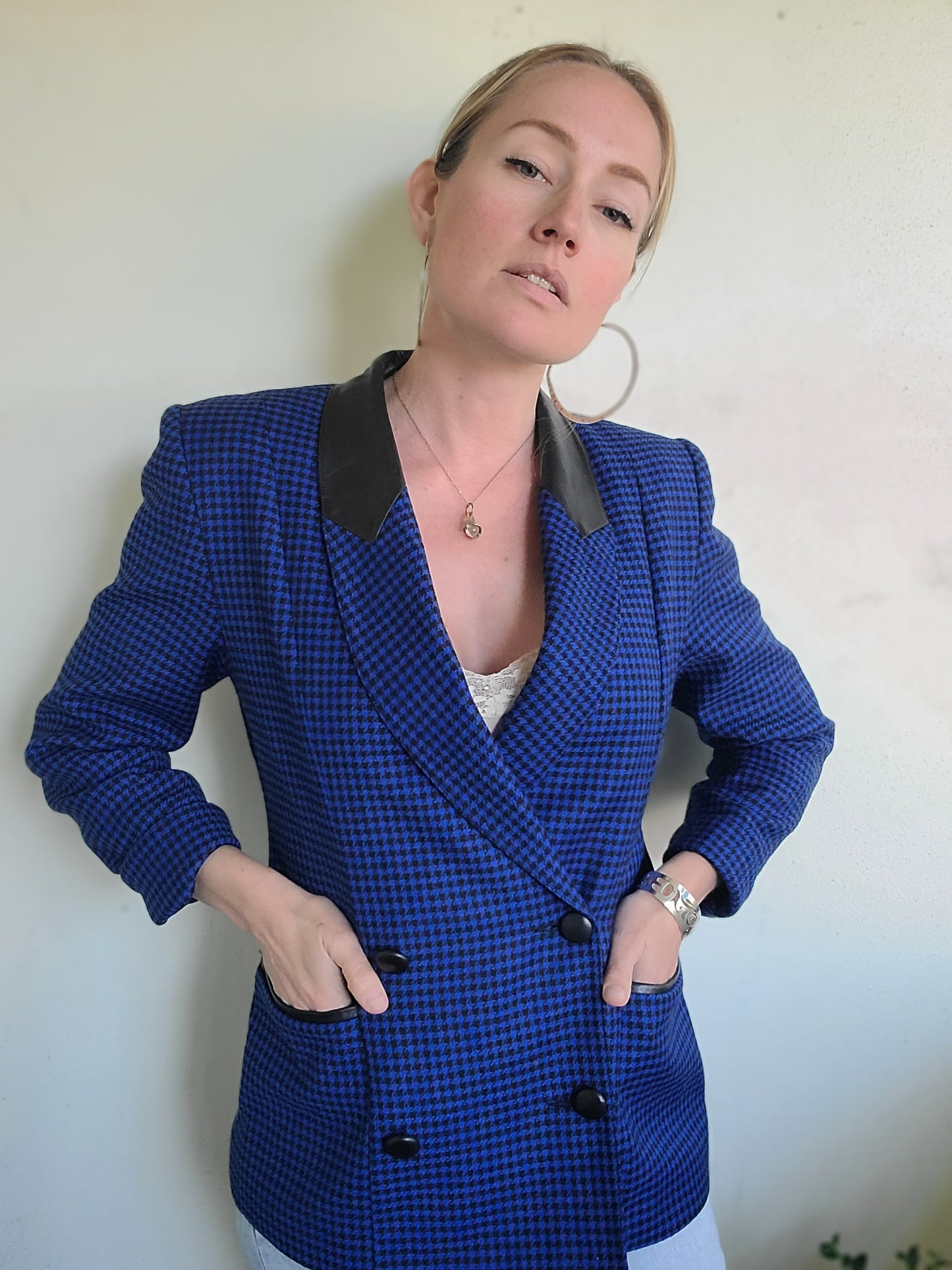 Sebastian Wool + Leather Blazer S-M