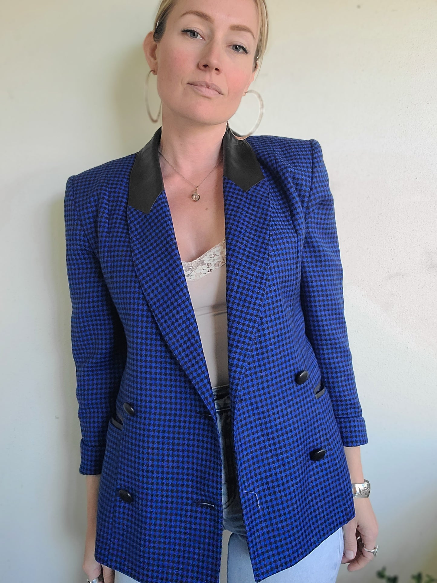 Sebastian Wool + Leather Blazer S-M