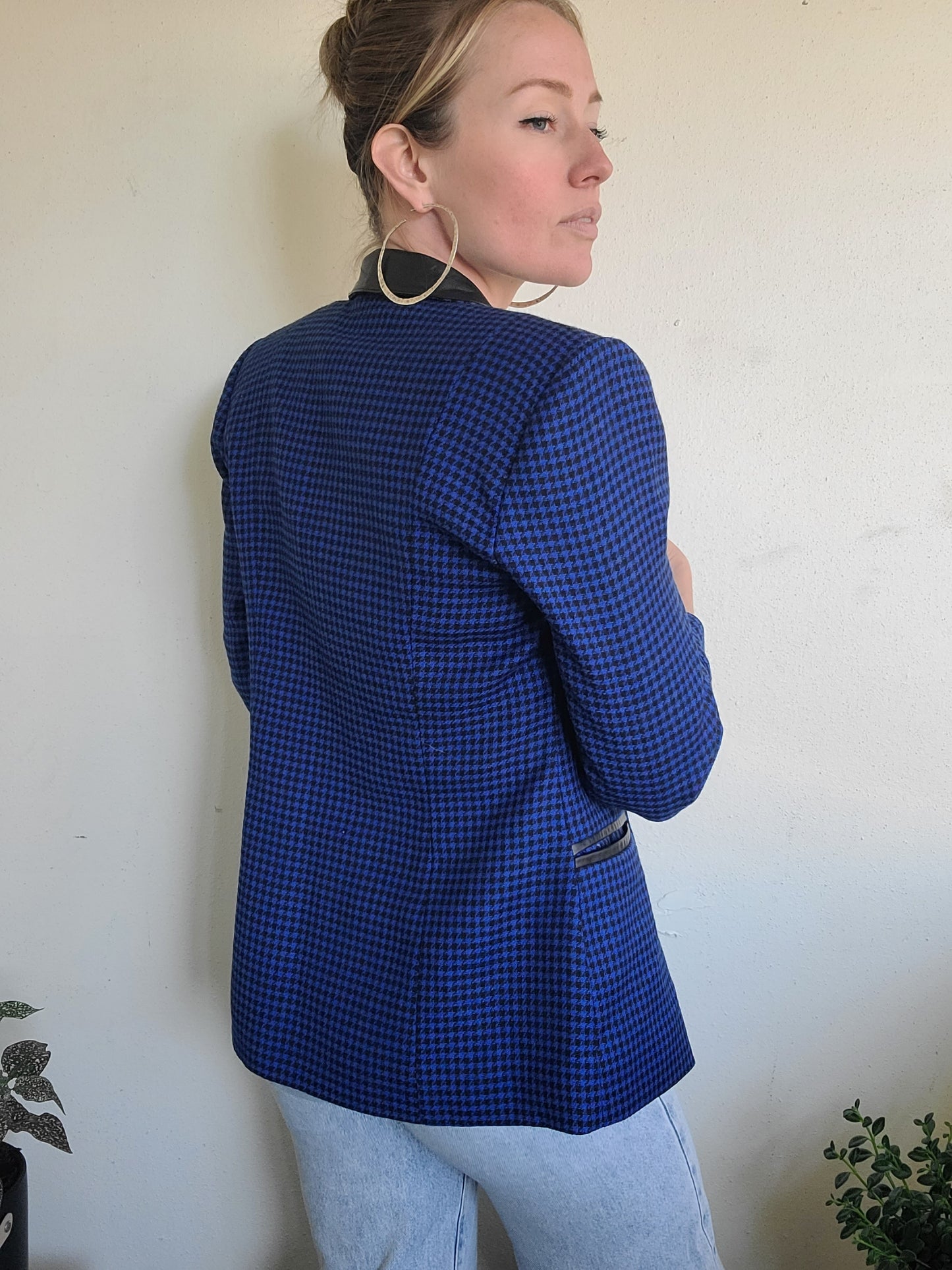 Sebastian Wool + Leather Blazer S-M