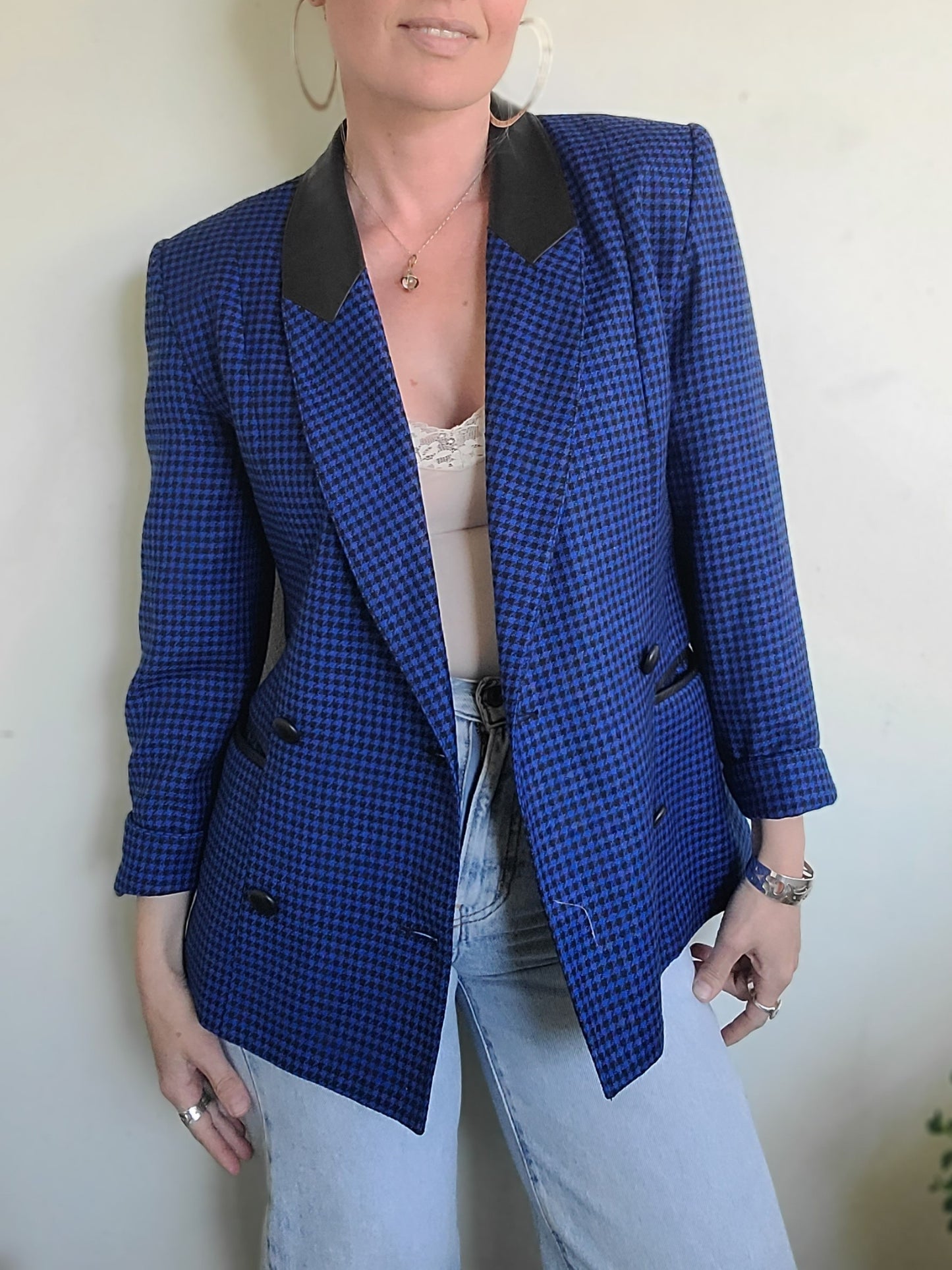 Sebastian Wool + Leather Blazer S-M
