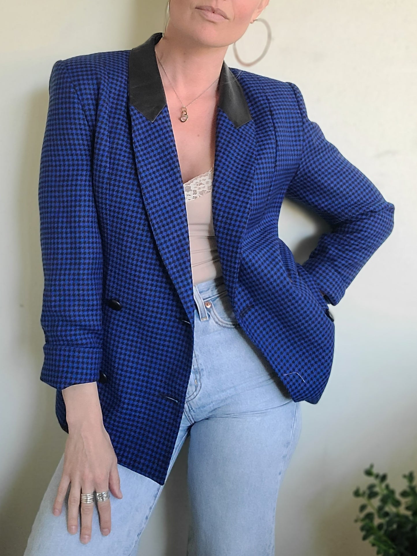 Sebastian Wool + Leather Blazer S-M