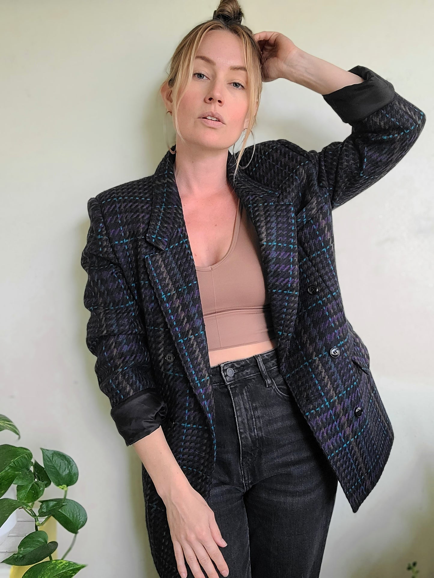 The Coco Vintage 80s Double Breasted Wool Blazer M