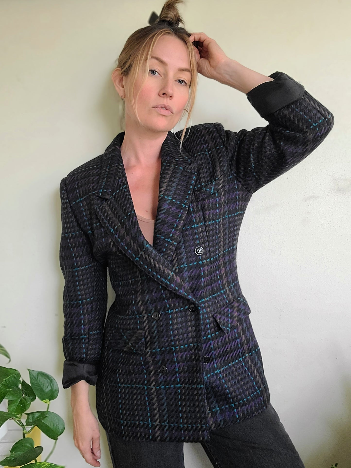 The Coco Vintage 80s Double Breasted Wool Blazer M