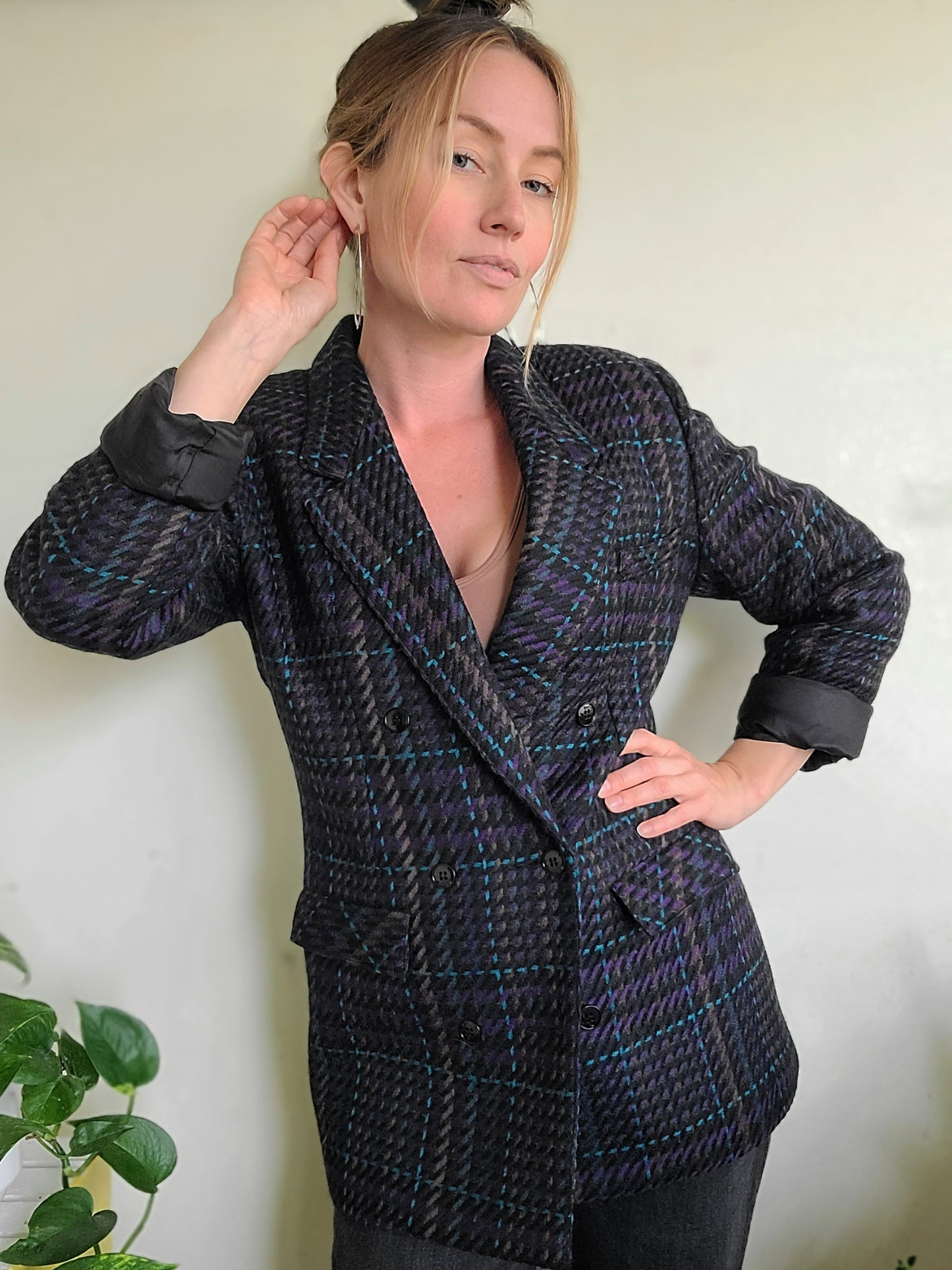The Coco Vintage 80s Double Breasted Wool Blazer M