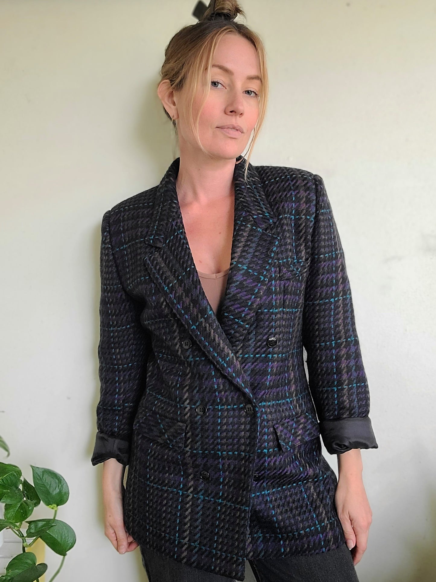The Coco Vintage 80s Double Breasted Wool Blazer M