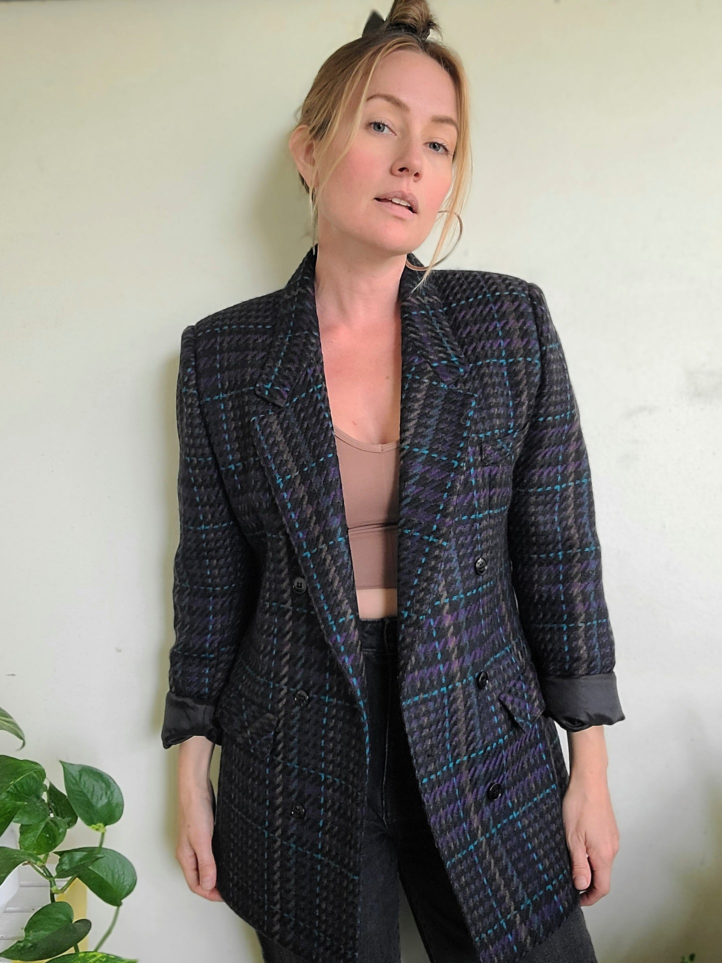 The Coco Vintage 80s Double Breasted Wool Blazer M