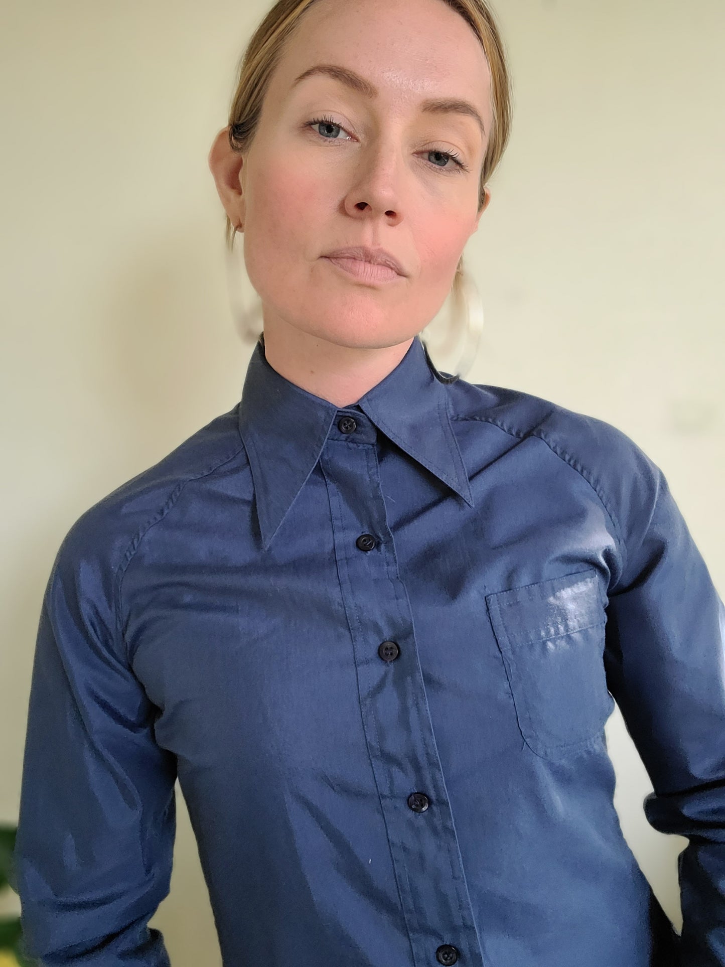The Sam Vintage Dagger Collar Button Down M