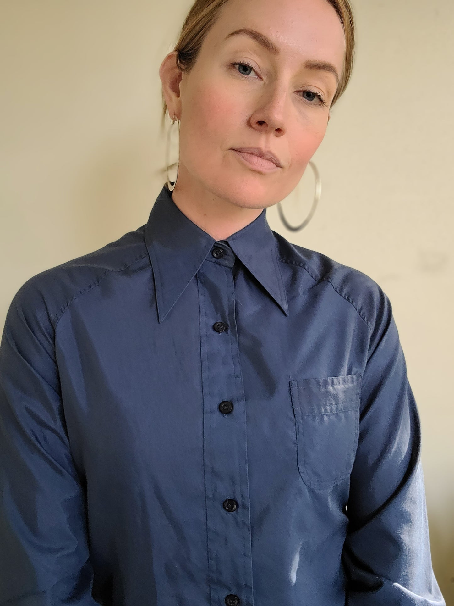 The Sam Vintage Dagger Collar Button Down M