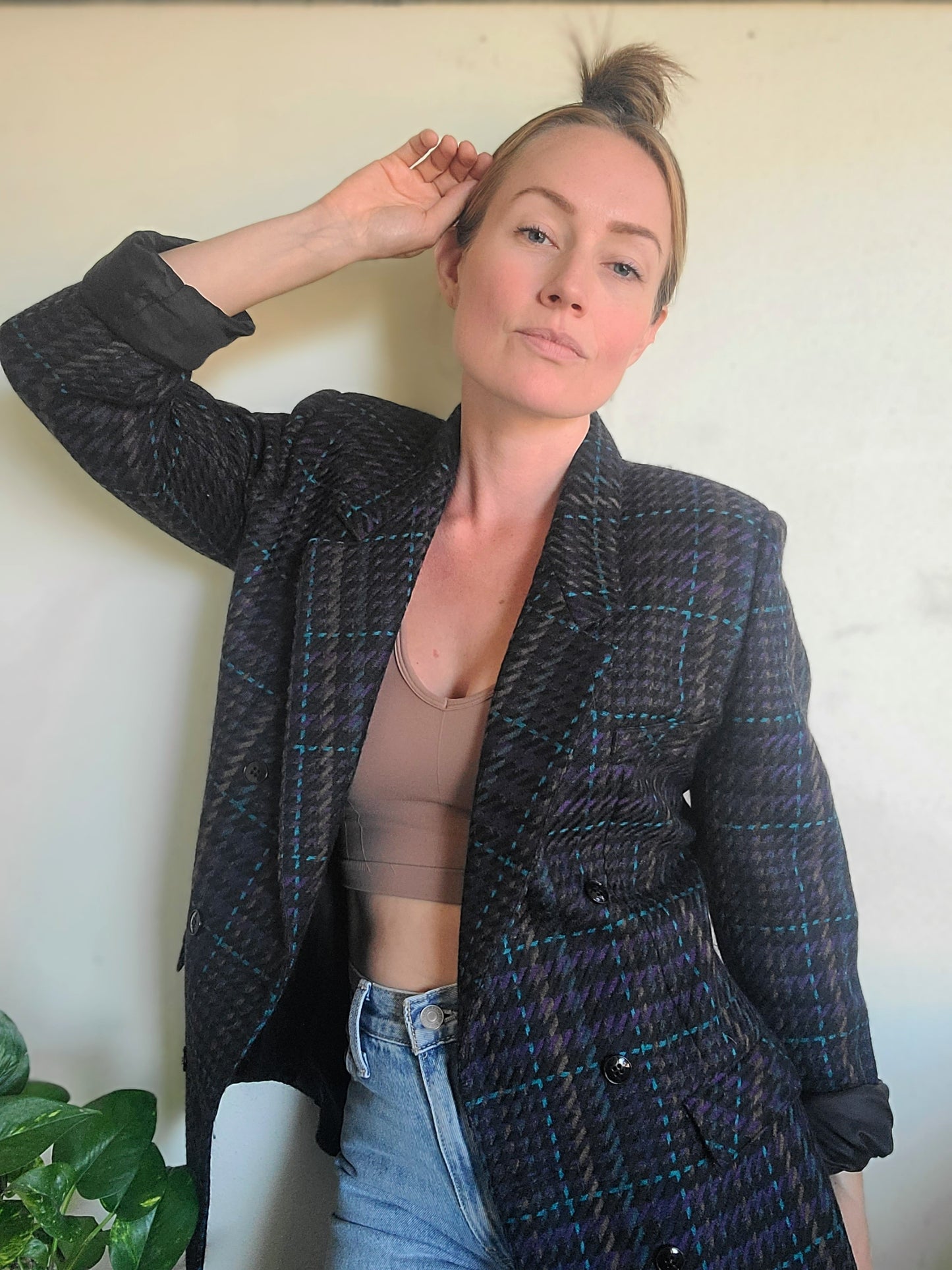 The Coco Vintage 80s Double Breasted Wool Blazer M