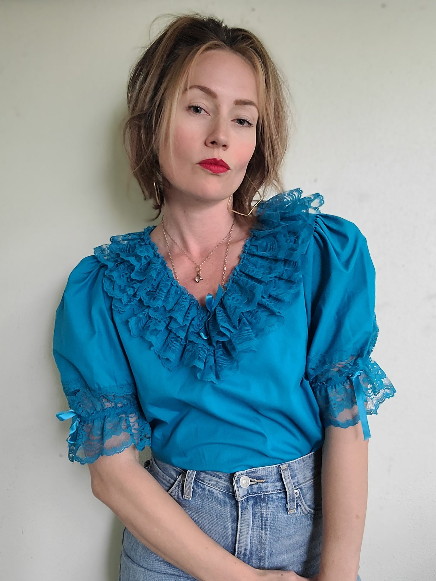 The Ocean Prairie Ruffly Blouse M-L