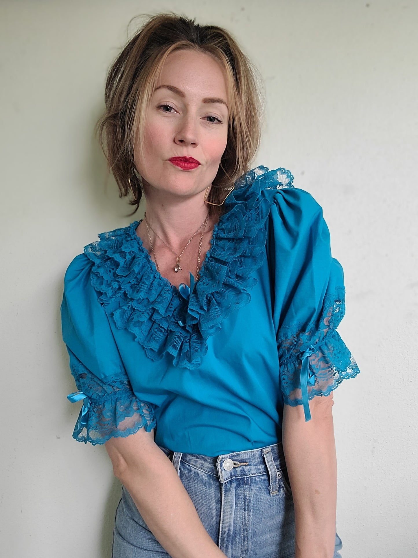 The Ocean Prairie Ruffly Blouse M-L