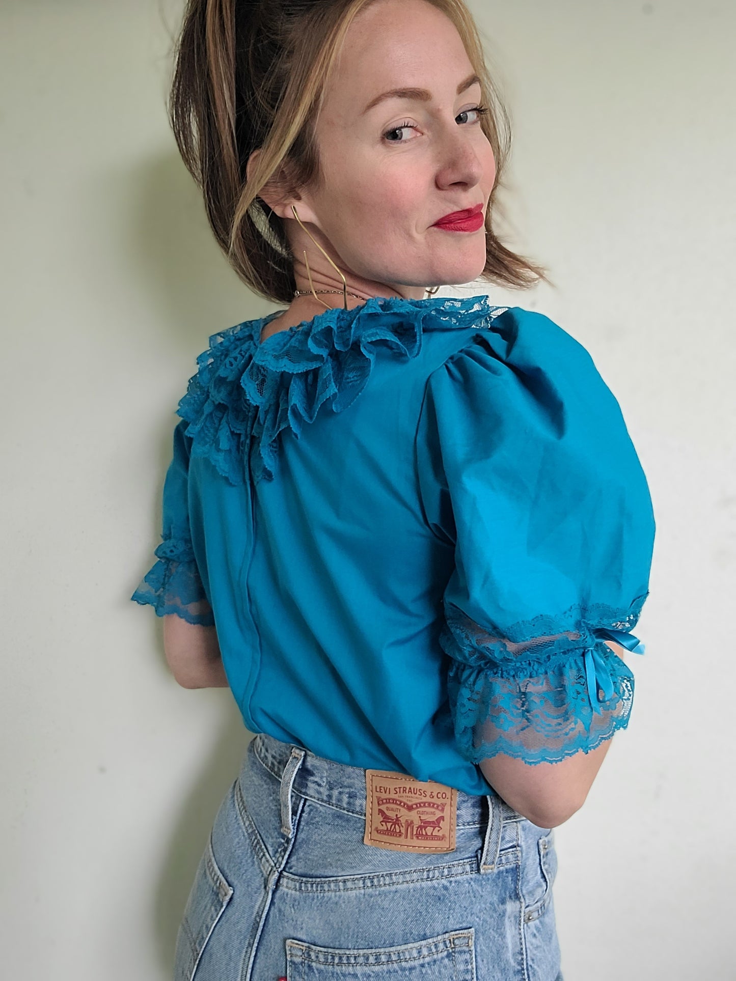 The Ocean Prairie Ruffly Blouse M-L