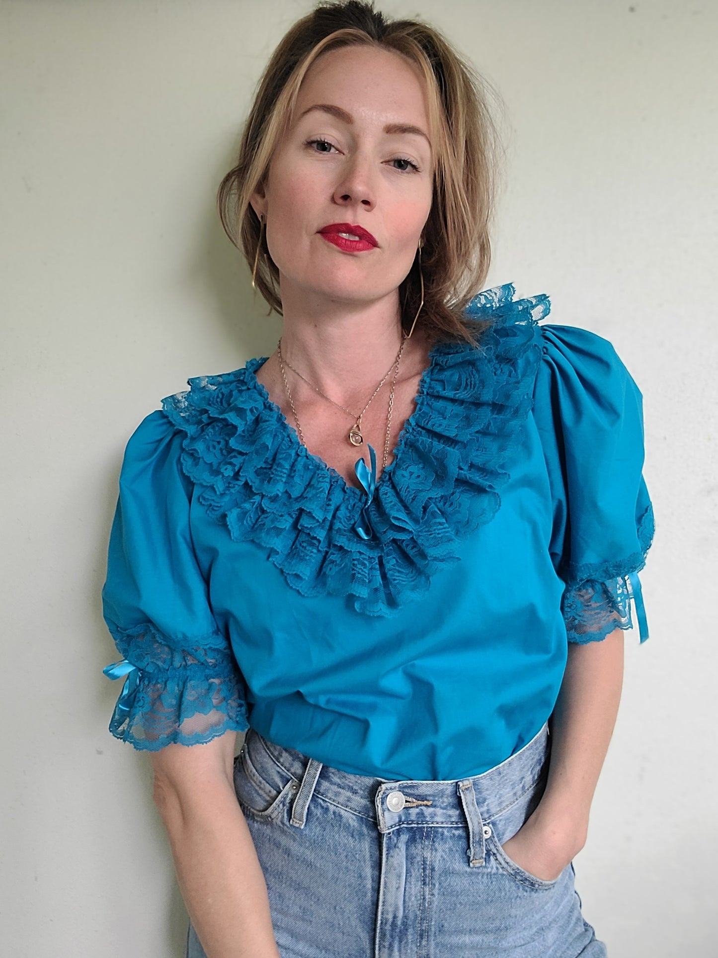The Ocean Prairie Ruffly Blouse M-L