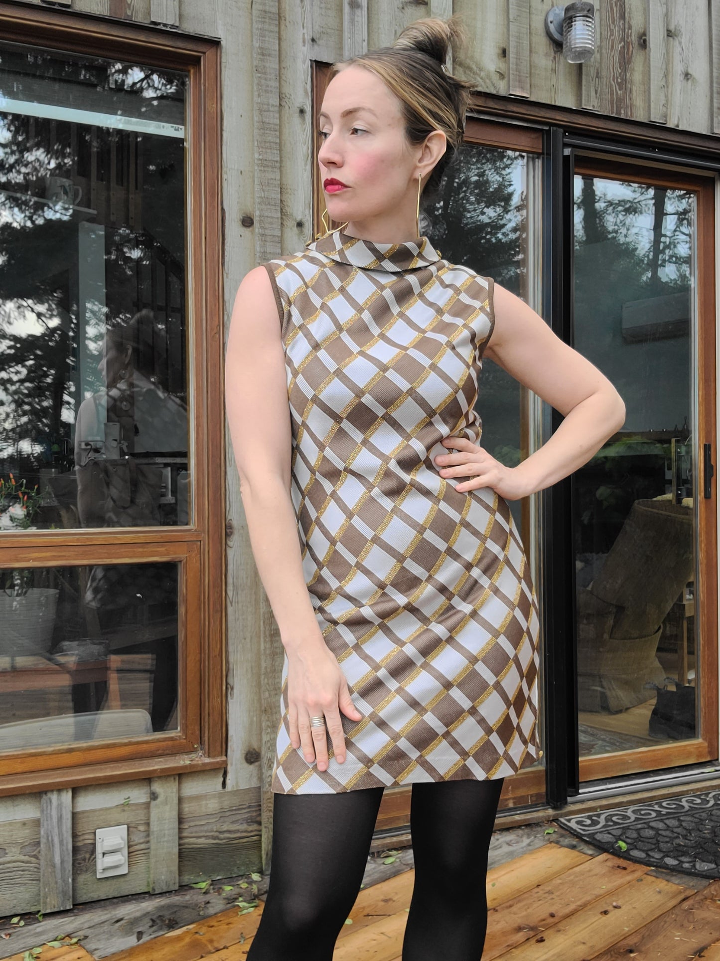 The Lana Mod Vintage 60s Holiday Mini Shift Dress S
