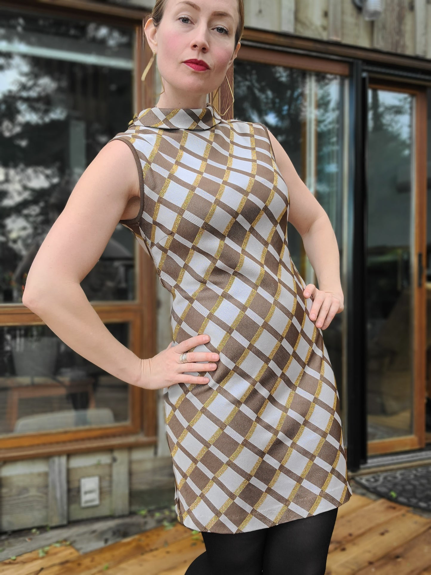 The Lana Mod Vintage 60s Holiday Mini Shift Dress S