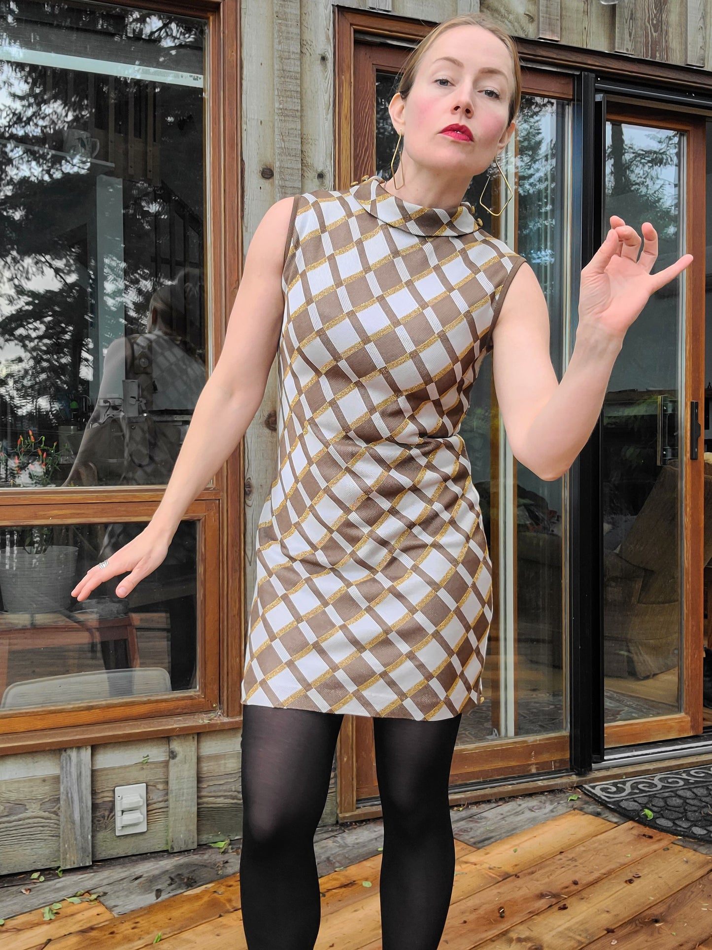 The Lana Mod Vintage 60s Holiday Mini Shift Dress S