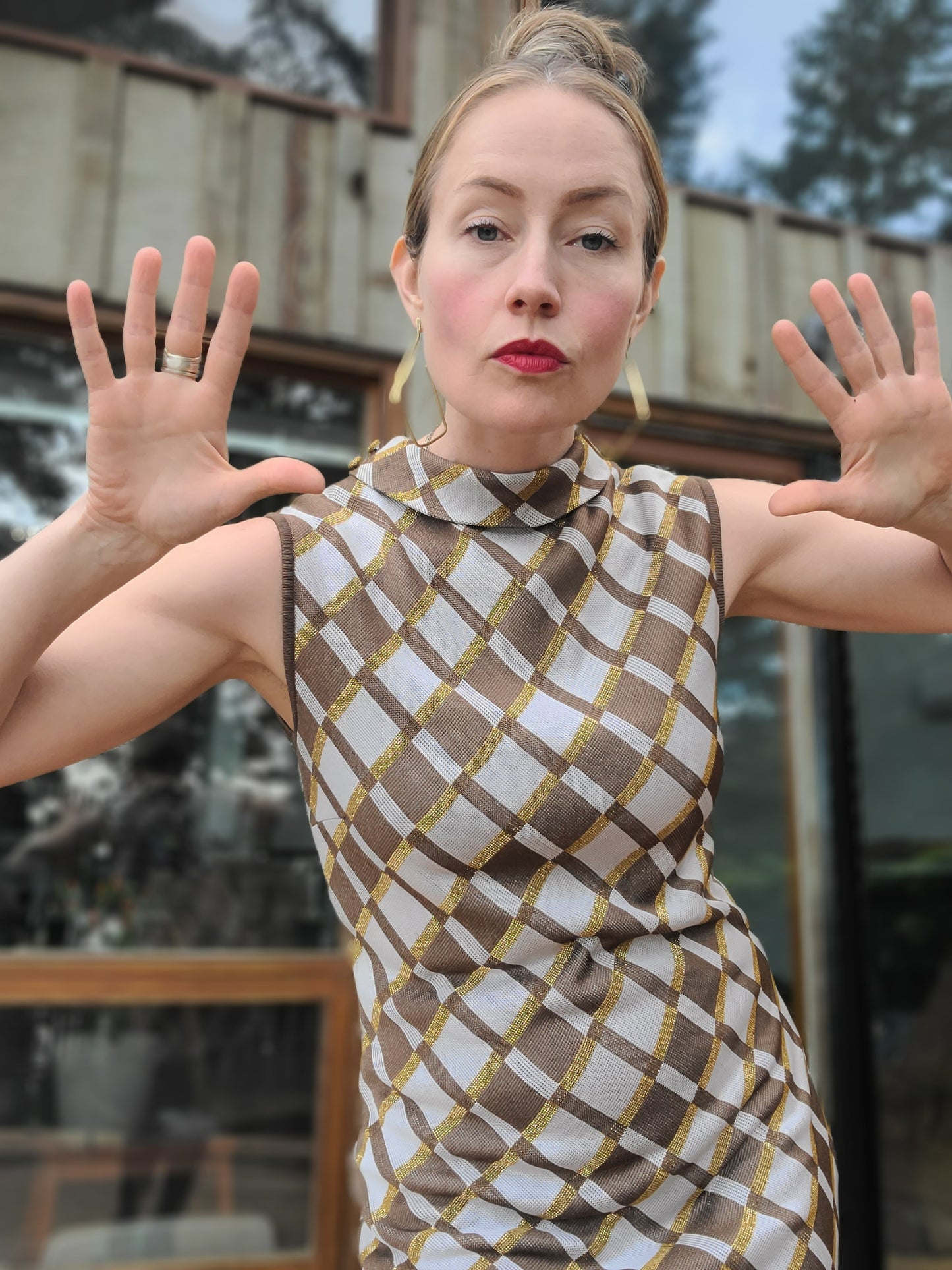 The Lana Mod Vintage 60s Holiday Mini Shift Dress S