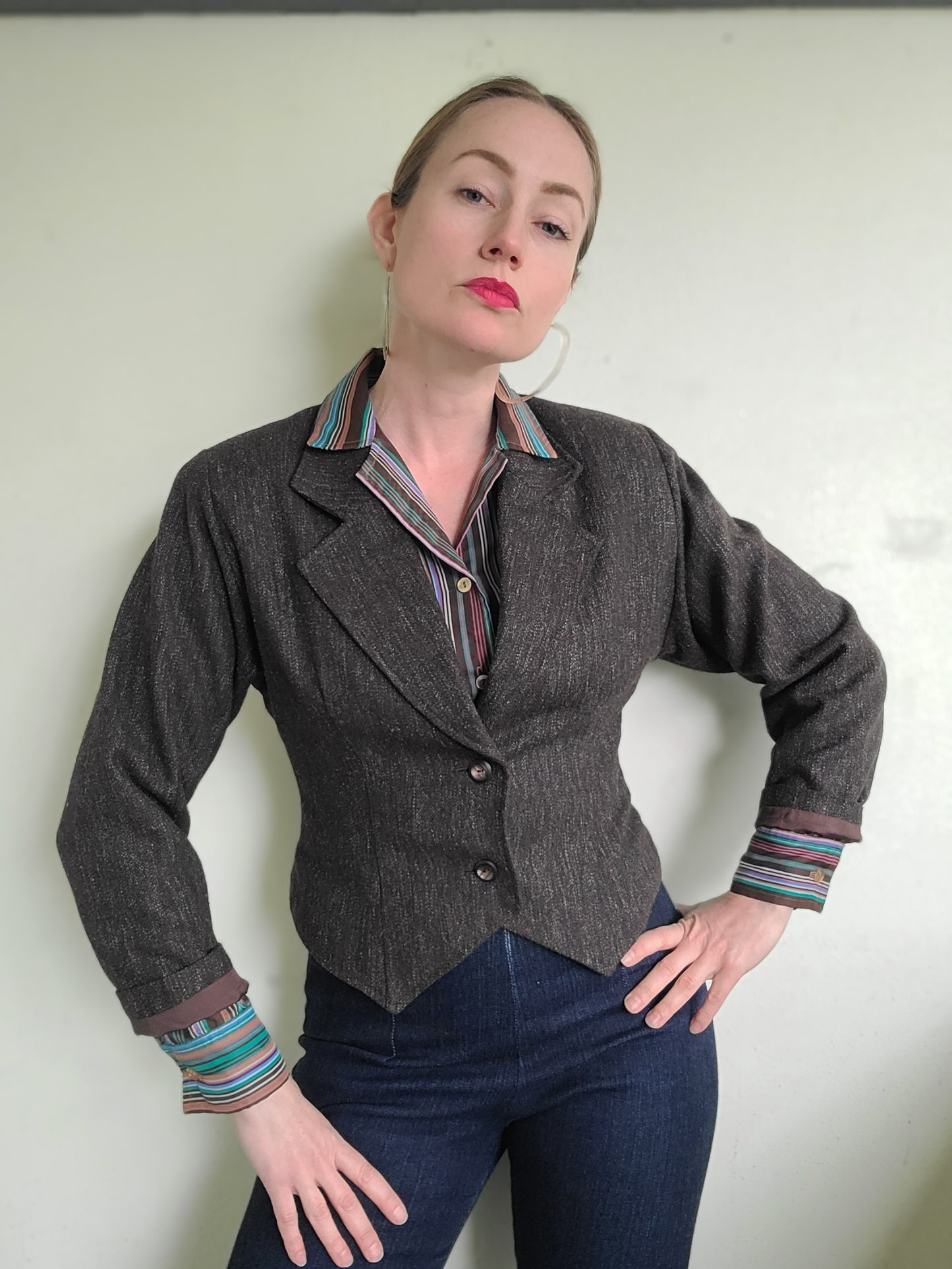 The Social Studies Teacher Vintage 80s Wool Cropped Blazer M