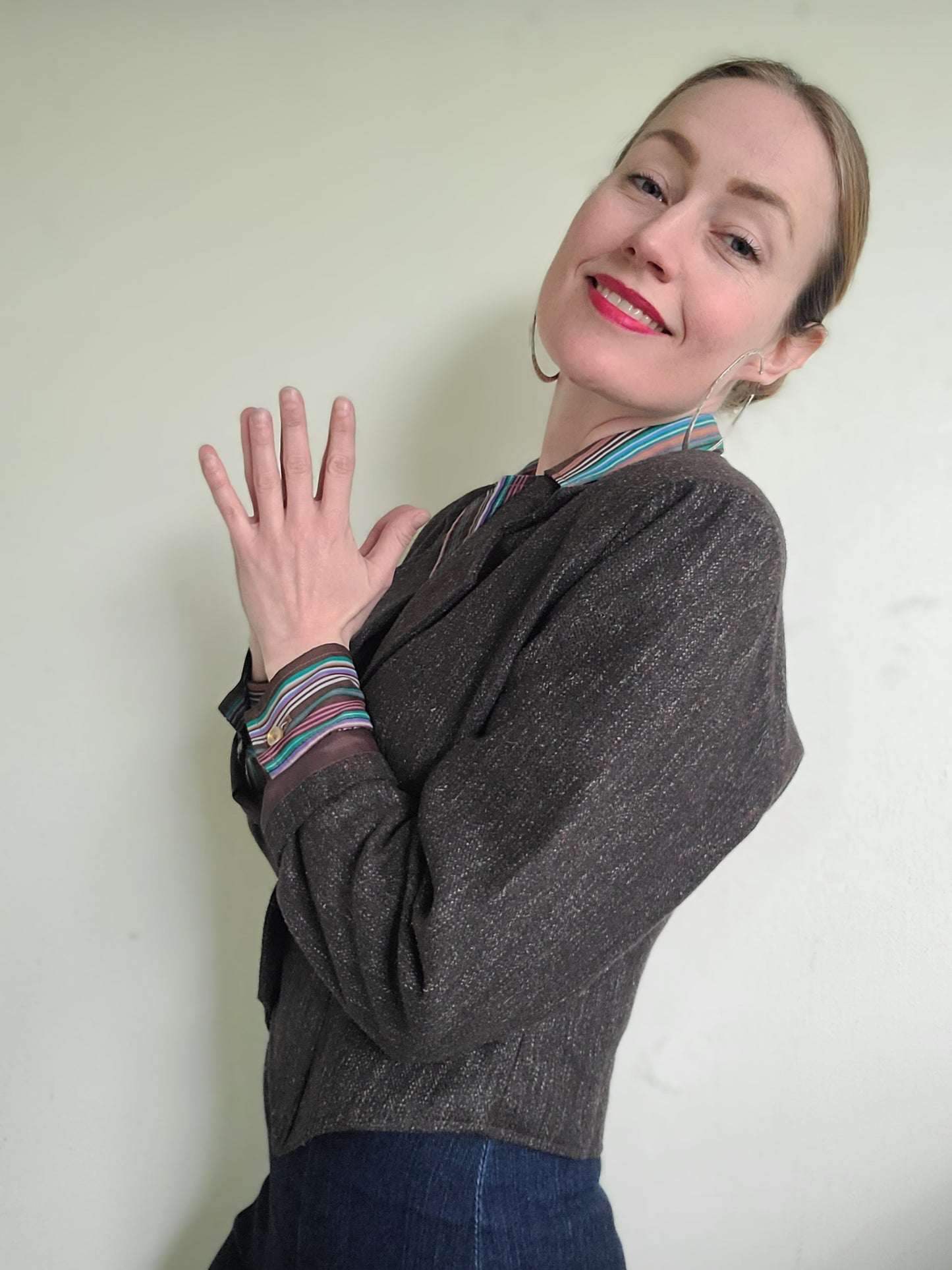 The Social Studies Teacher Vintage 80s Wool Cropped Blazer M
